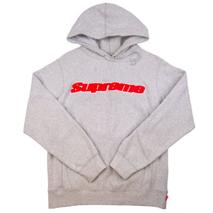 Supreme Grey Chenille Hoodie PRE-OWNED