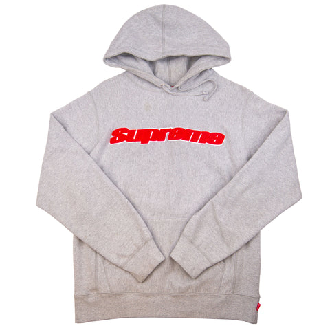 Supreme Grey Chenille Hoodie PRE-OWNED