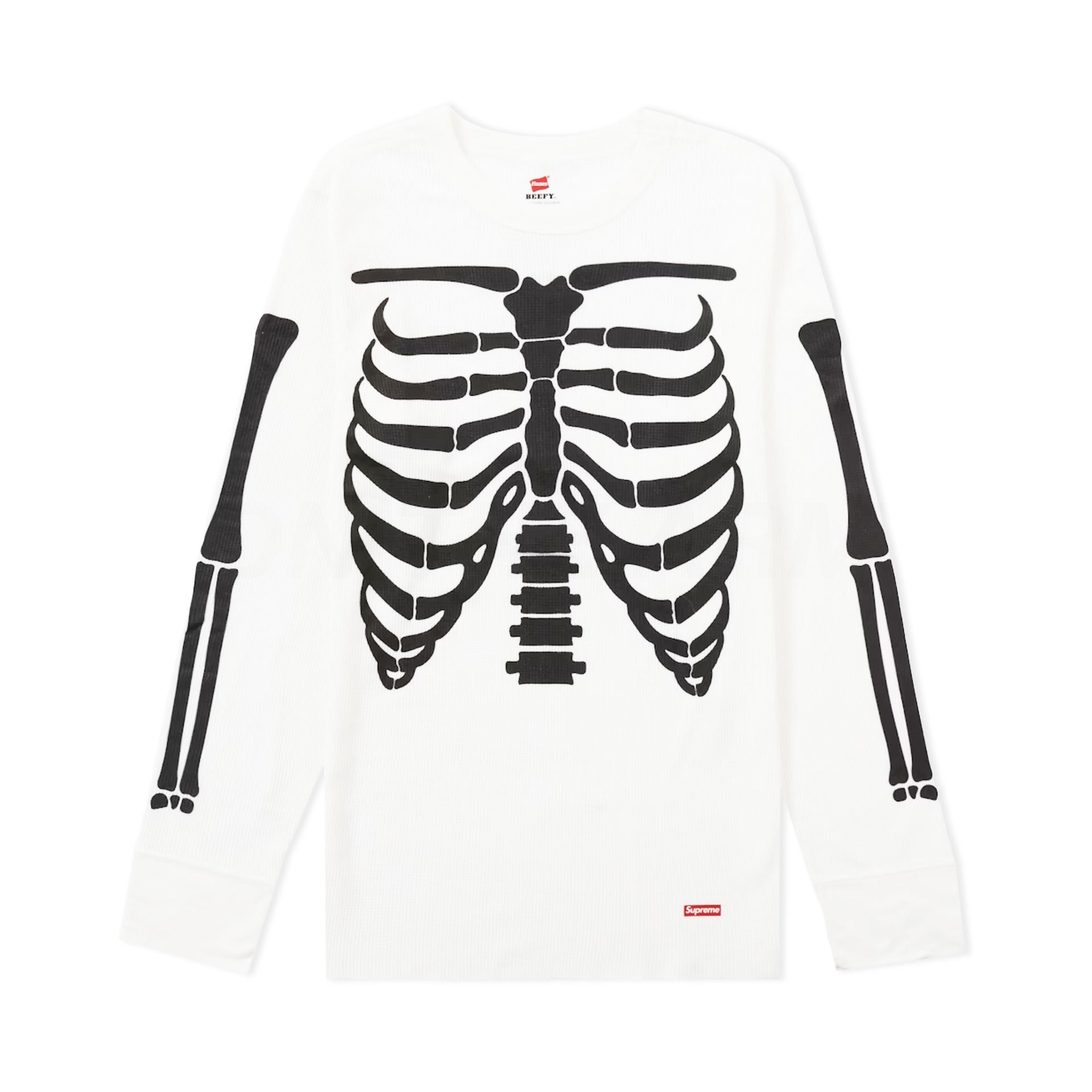 Supreme White Hanes Bones Thermal L/S