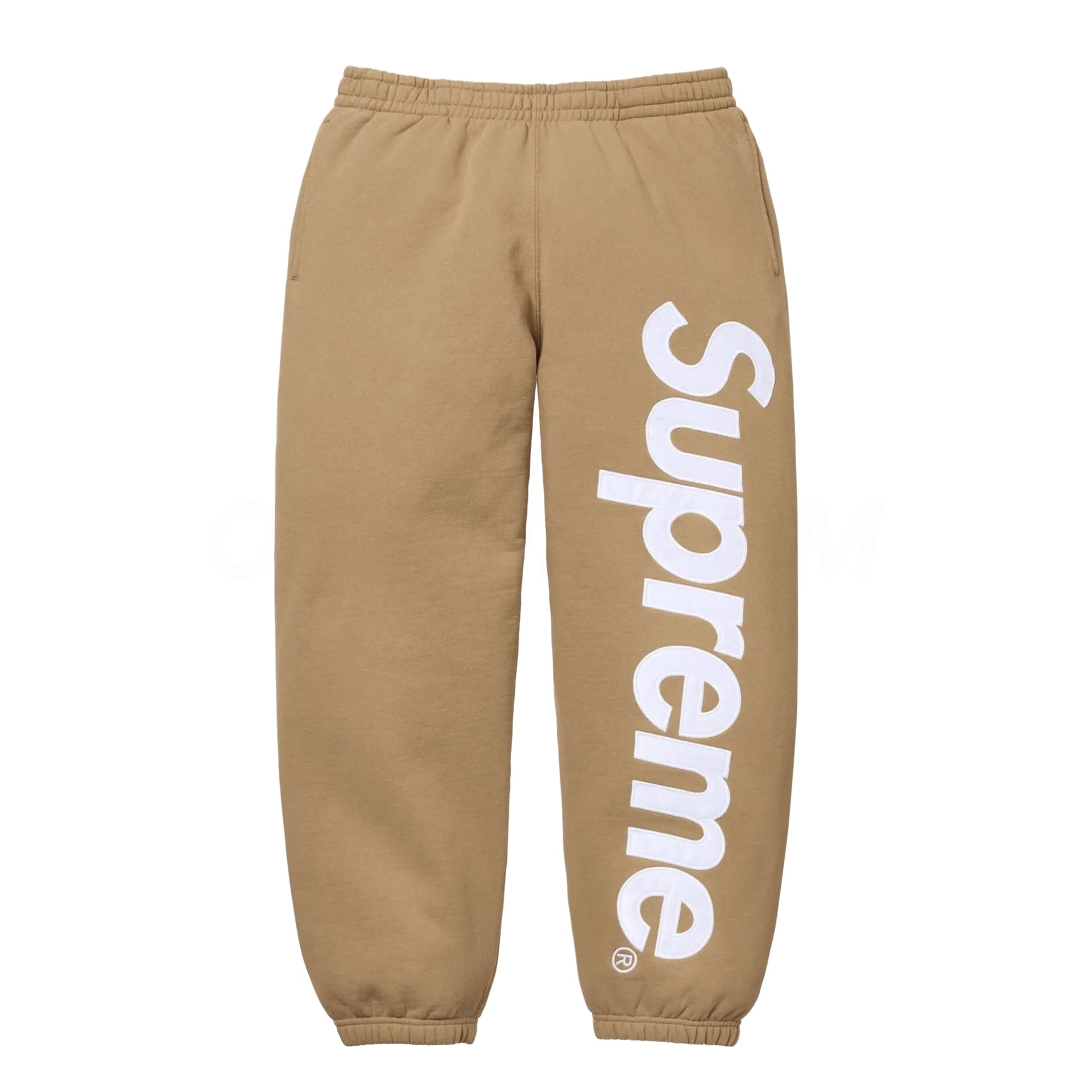 Supreme Tan Satin Applique Sweats