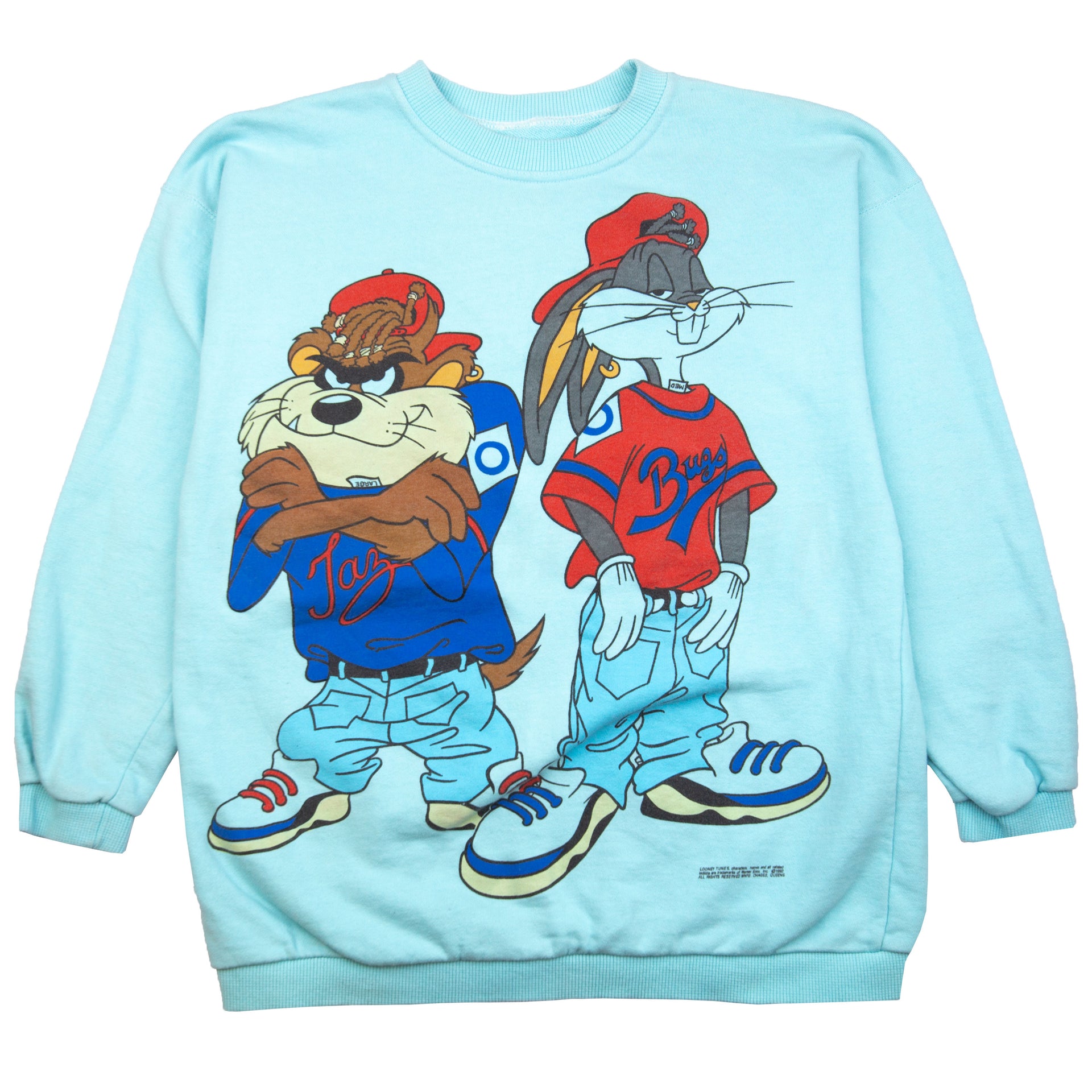 Vintage Light Blue Bugs Bunny & Taz Crew (1992)