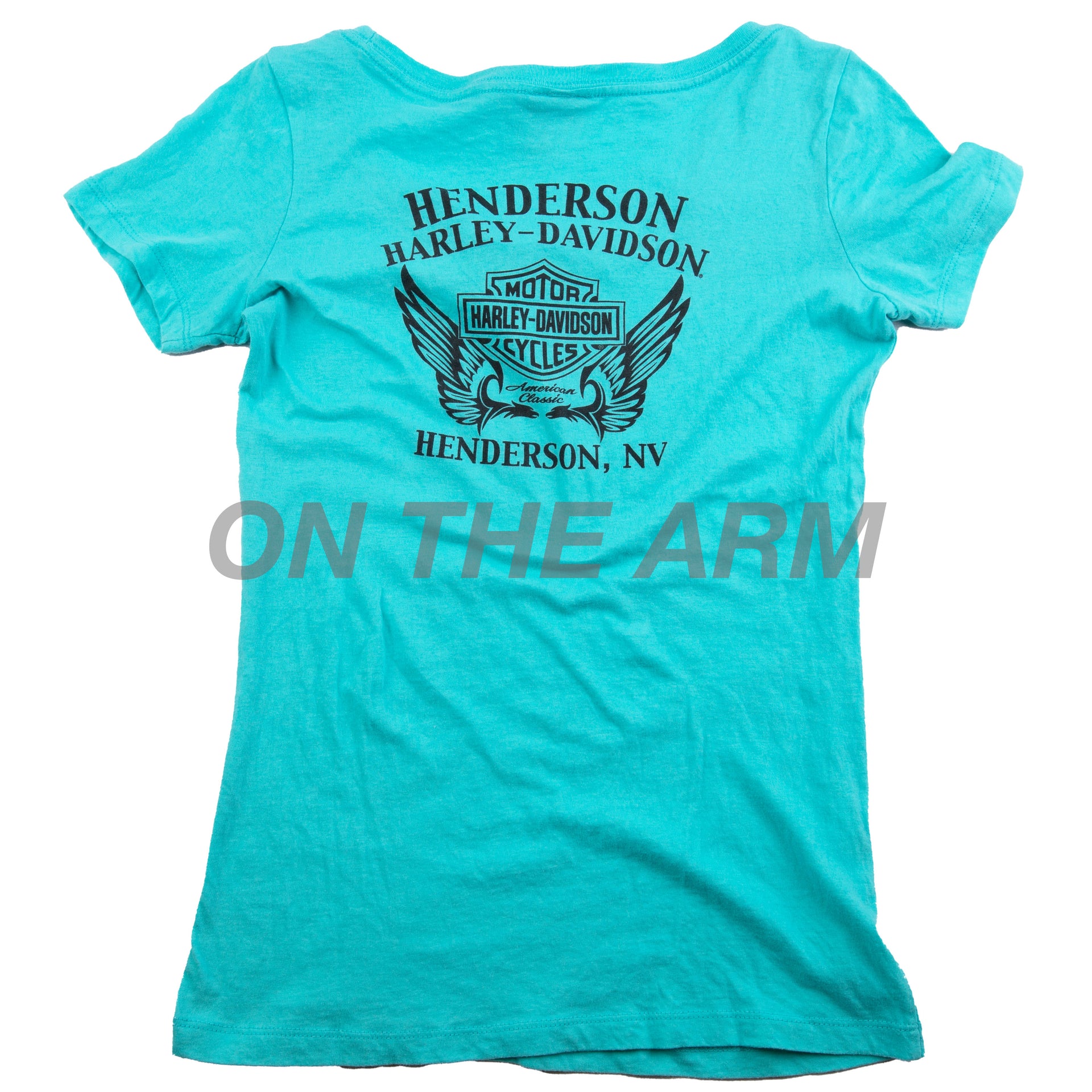 Vintage Teal Harley Davidson Rhinestone Tee