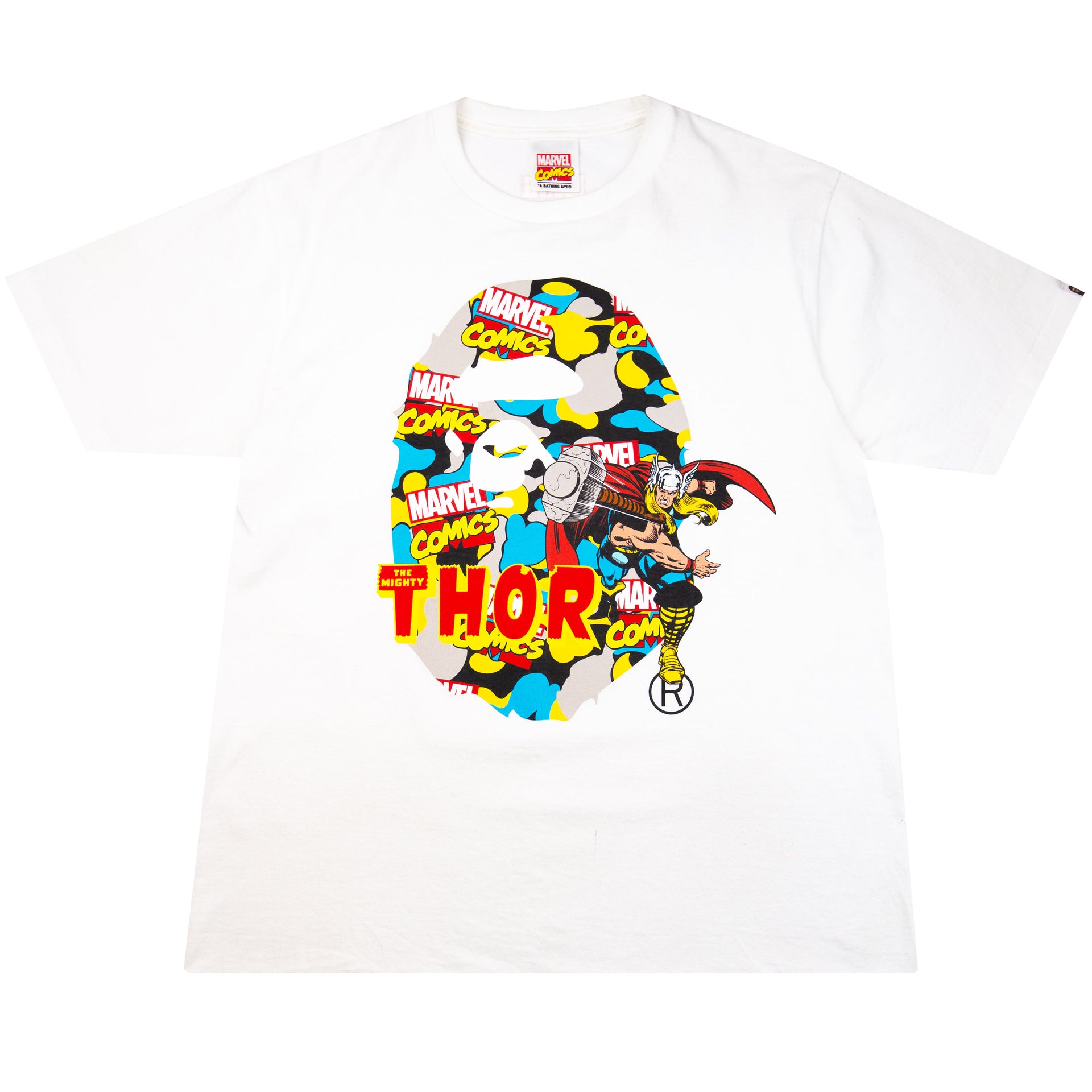 Bape White Marvel Thor Ape Head Tee PRE-OWNED
