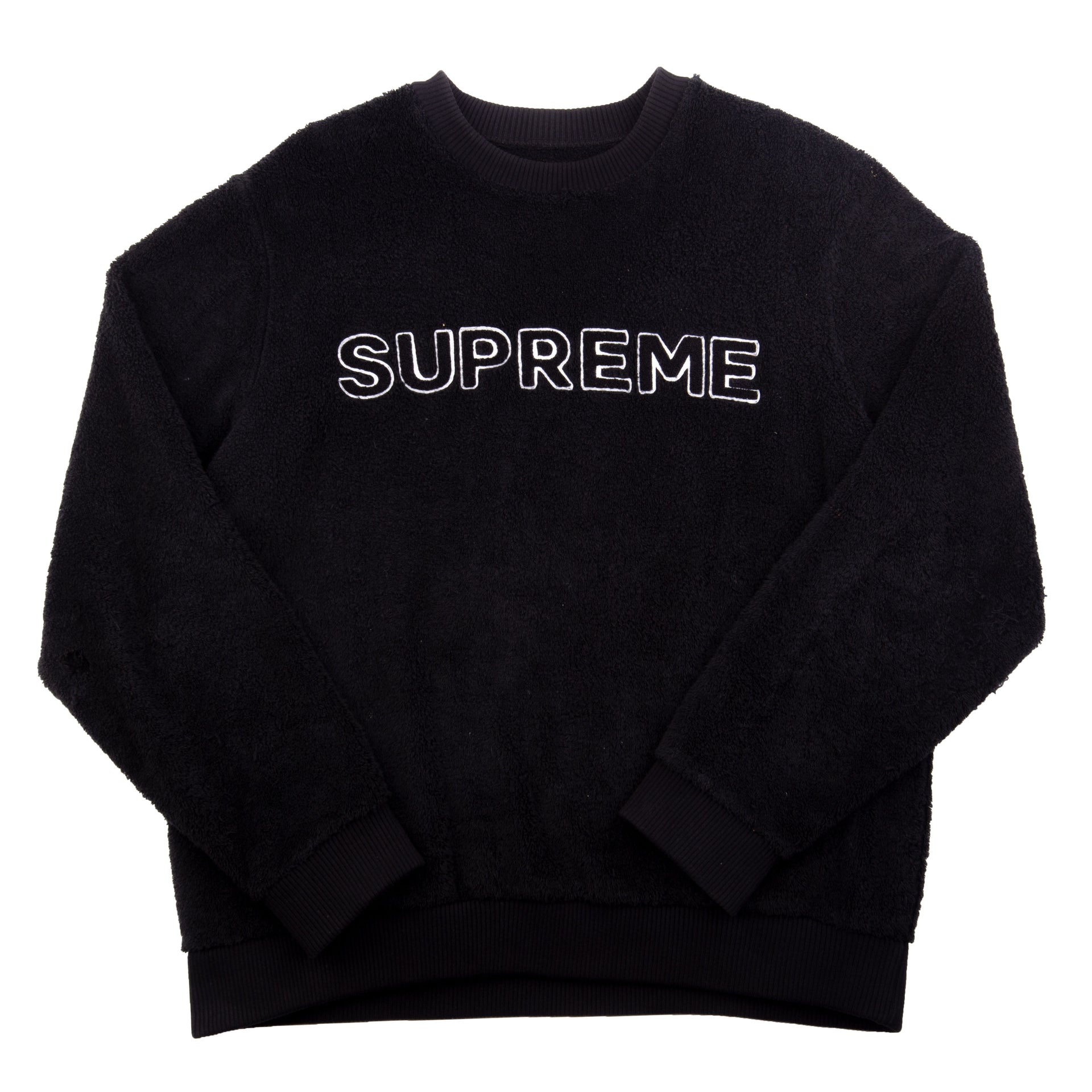 Supreme Black Towel Fleece Crew PRE-OWNED