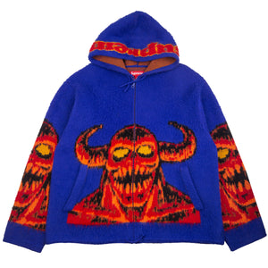 Supreme Blue Toy Machine Zip Up Sweater PRE-OWNED