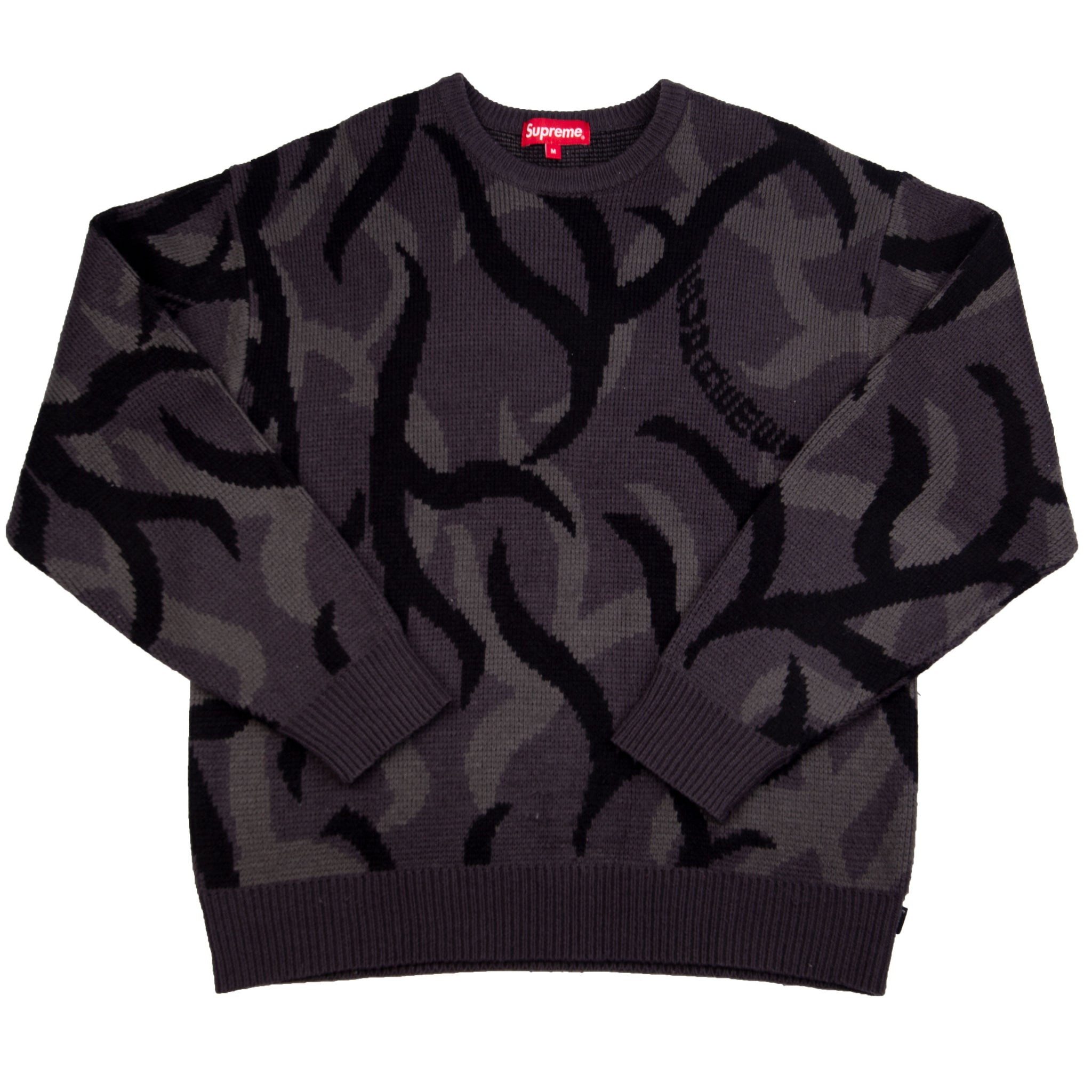 Supreme Black Tribal Camo Knit Sweater PRE-OWNED
