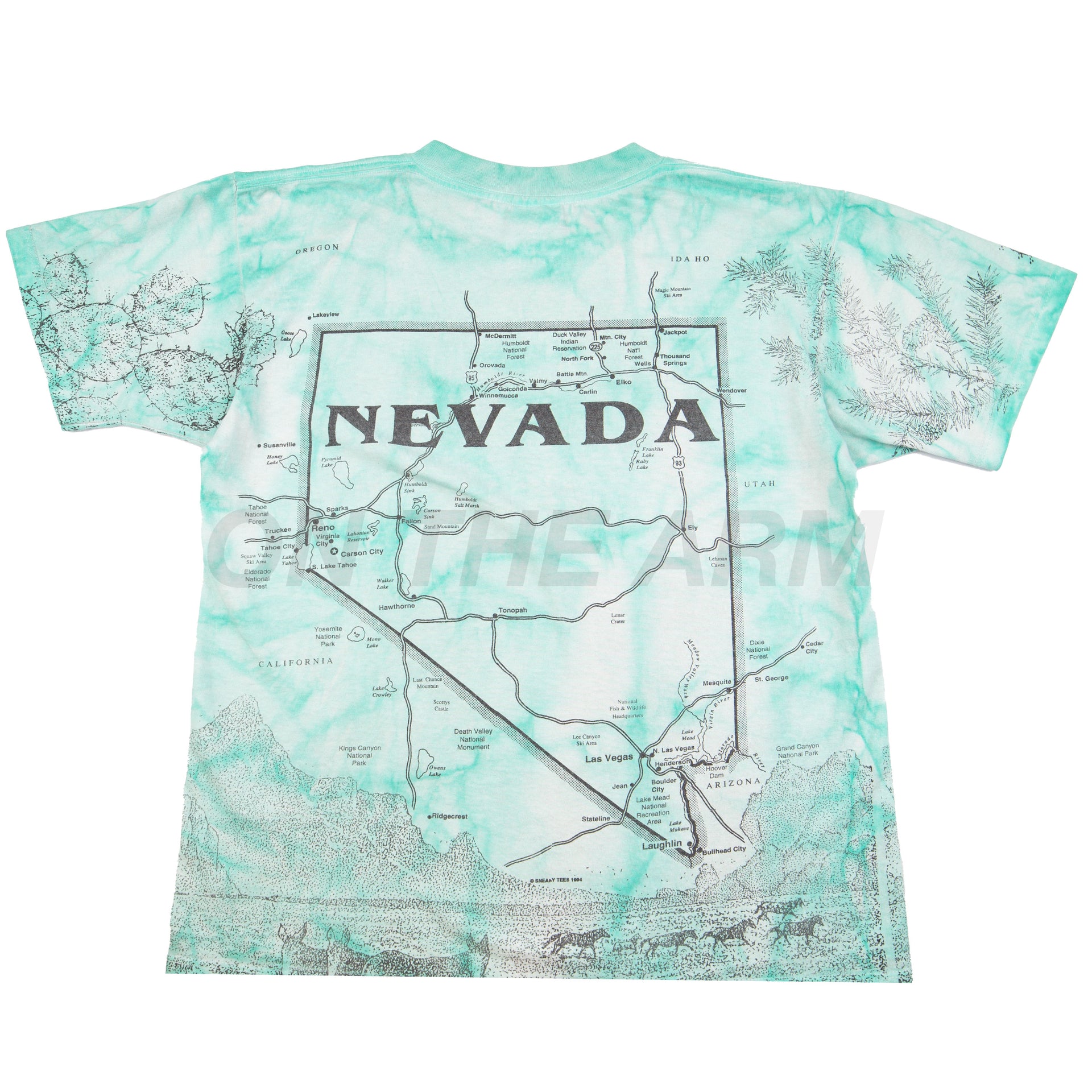 Vintage Blue Dyed Nevada All Over Print Tee (2000's)