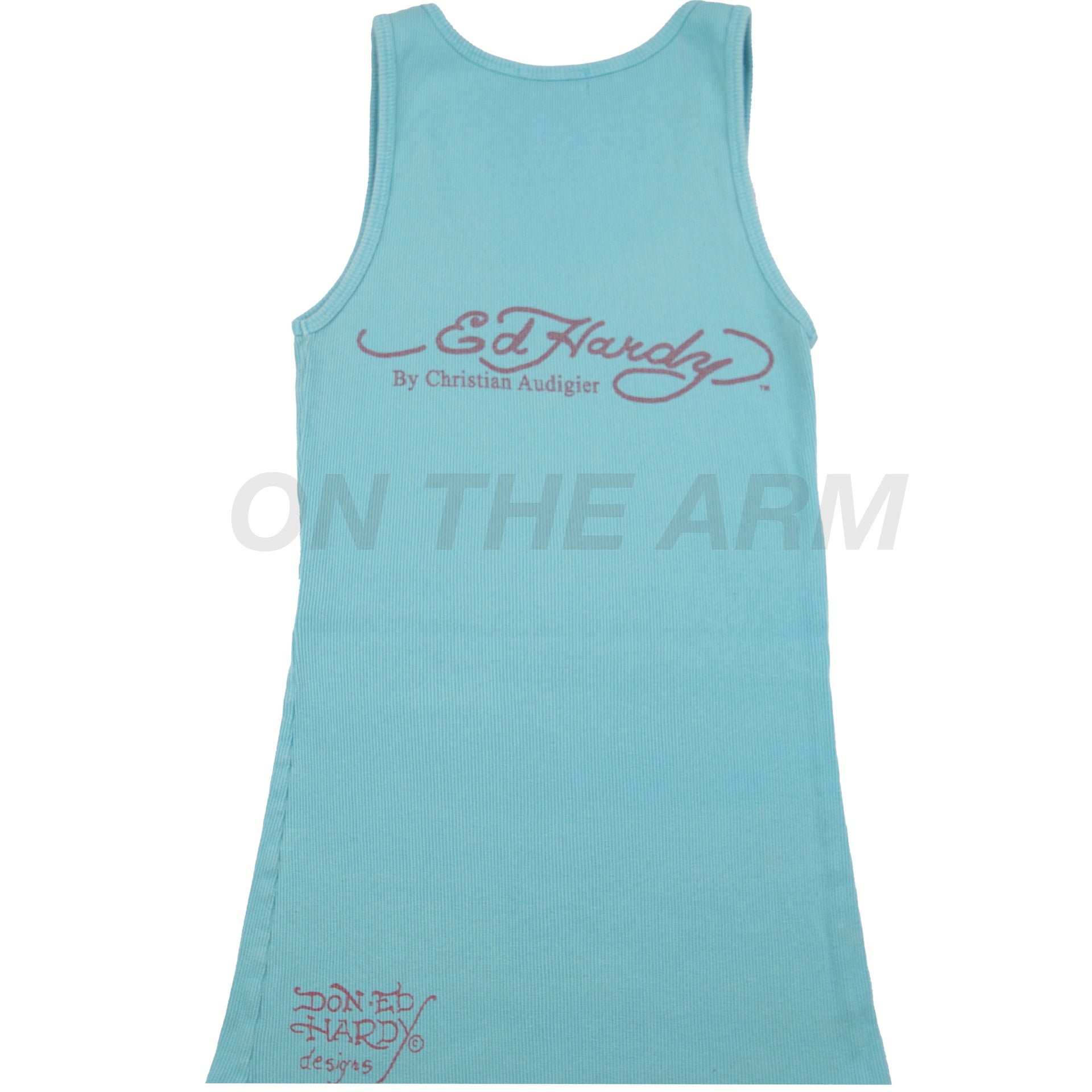 Vintage Women's Turquoise Ed Hardy Tank Top