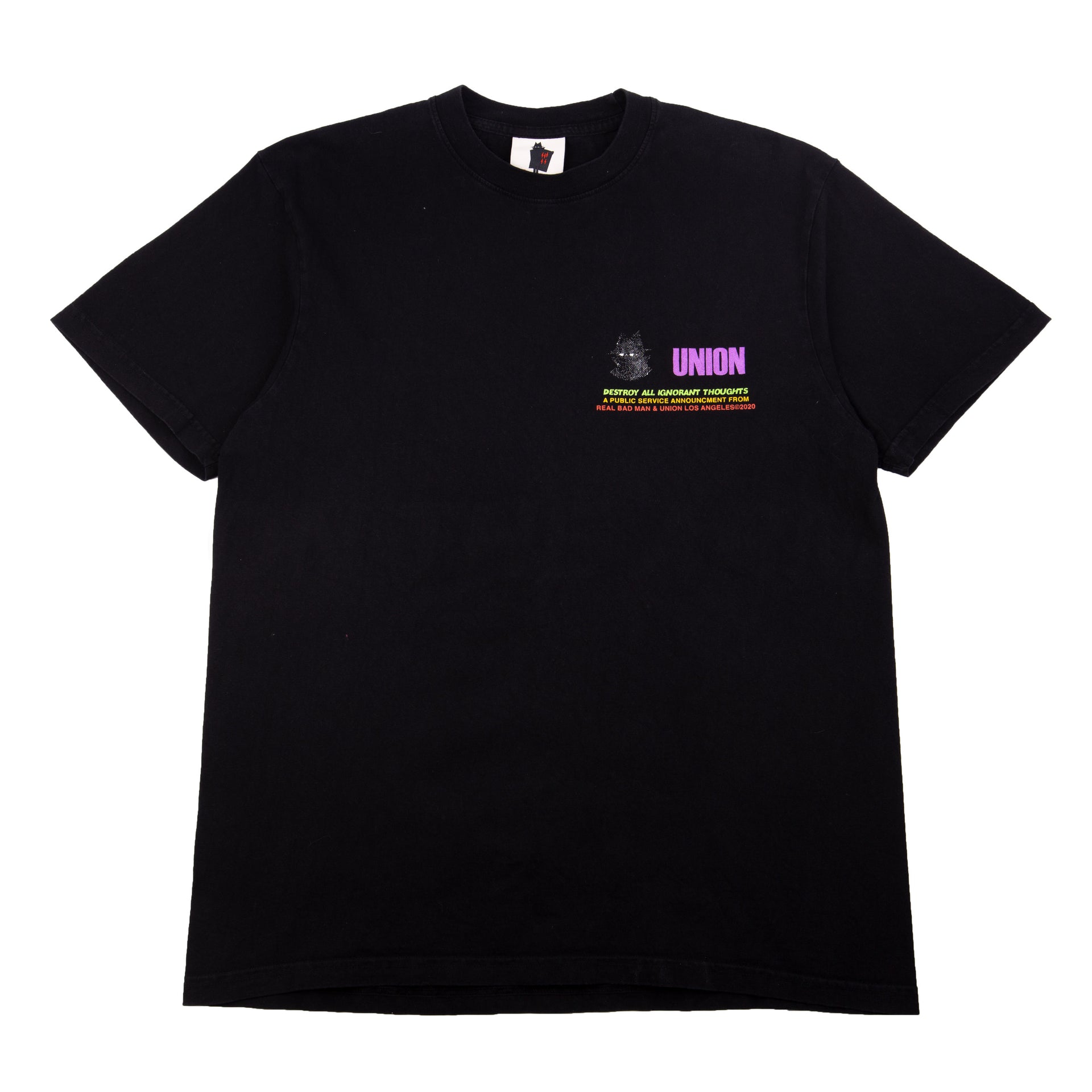 Union LA Black Real Bad Man Ignorant Thoughts Tee PRE-OWNED