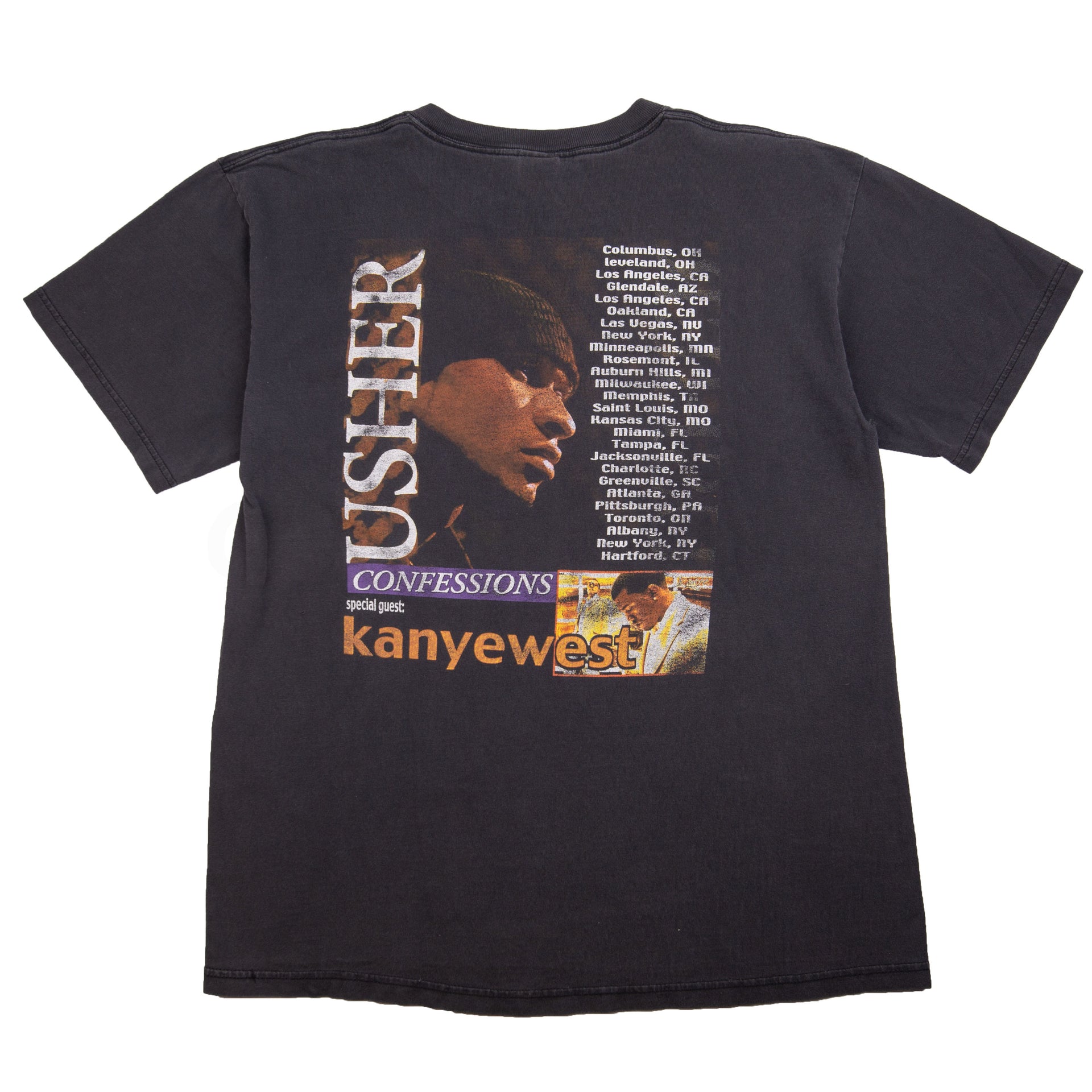 Vintage Black Usher & Kanye West Confessions Tour Tee (2004)