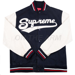 Supreme Navy Varsity Jacket (1990's) PRE-OWNED