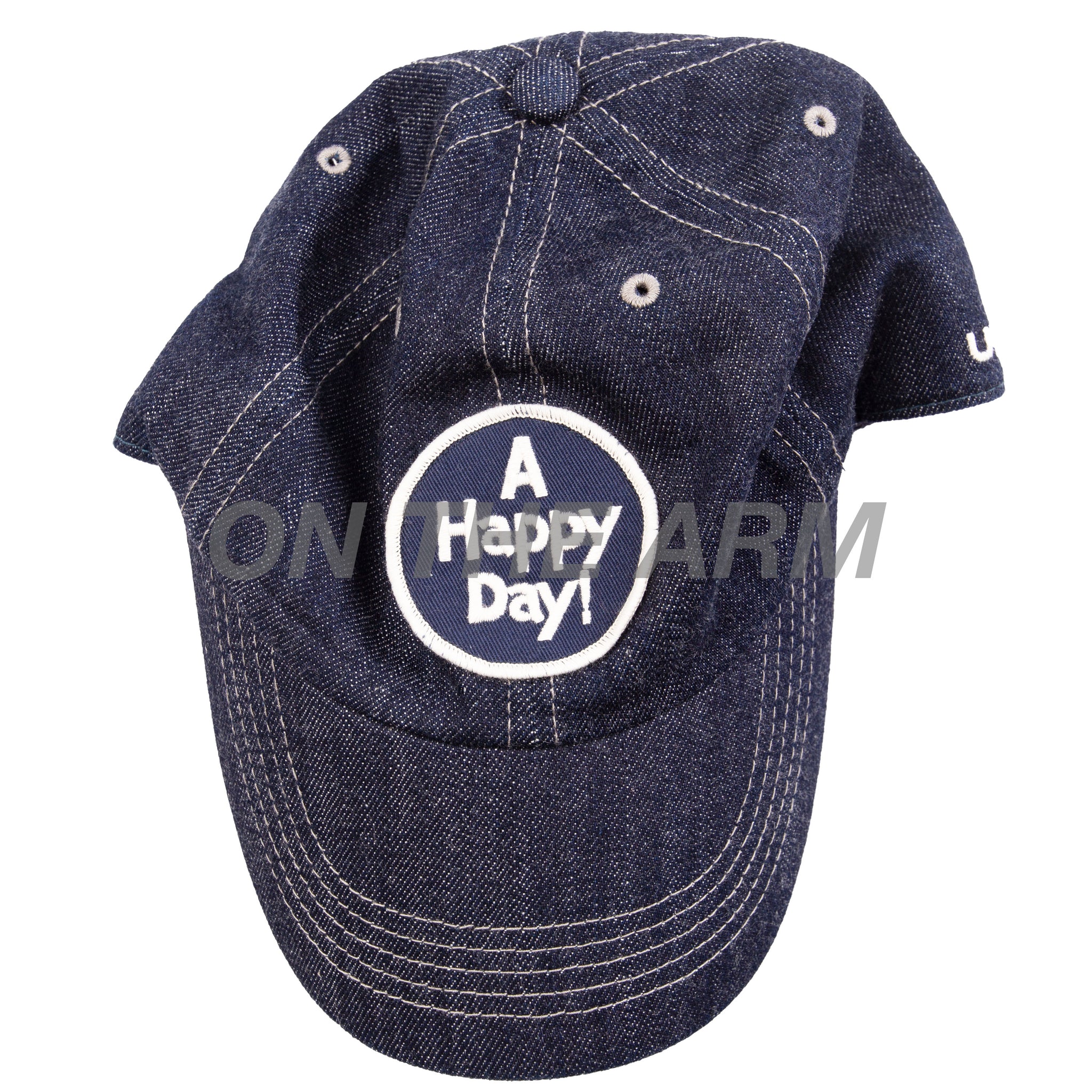 Vintage Black Denim Happy Day Hat