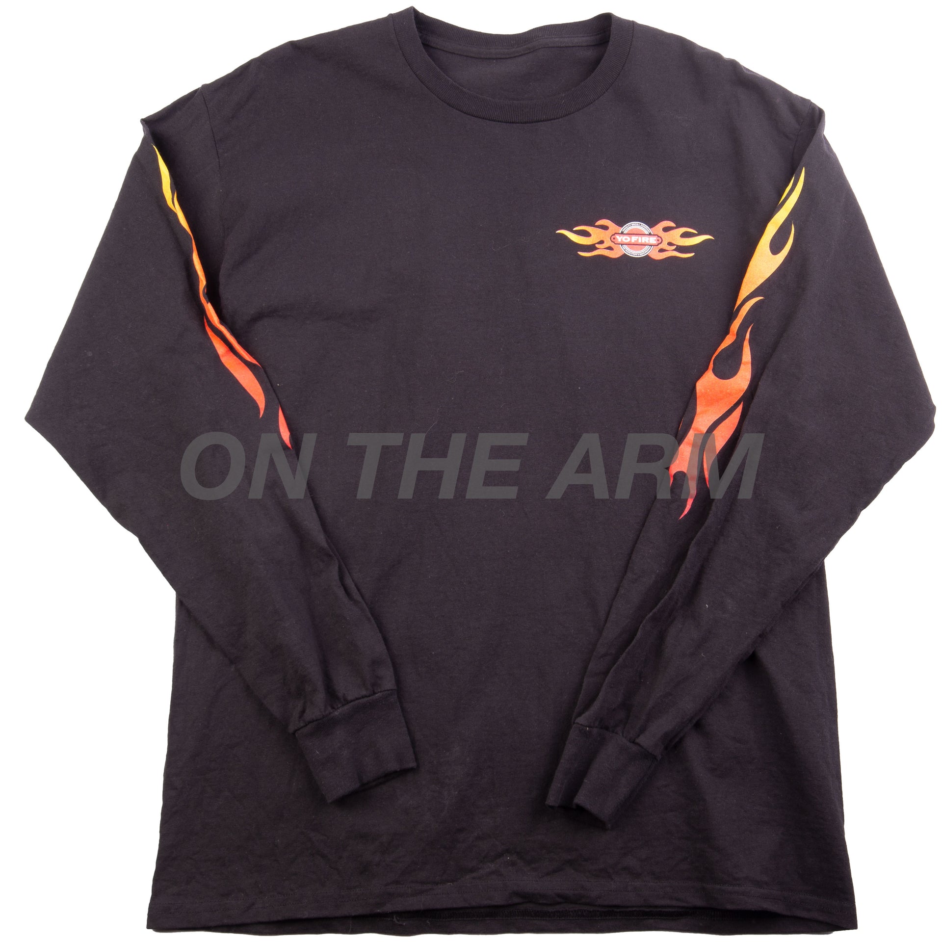 Vintage Black Yo Fire Flames L/S