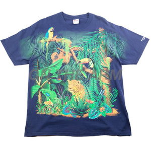 Vintage Navy All Over Print Jungle Tee