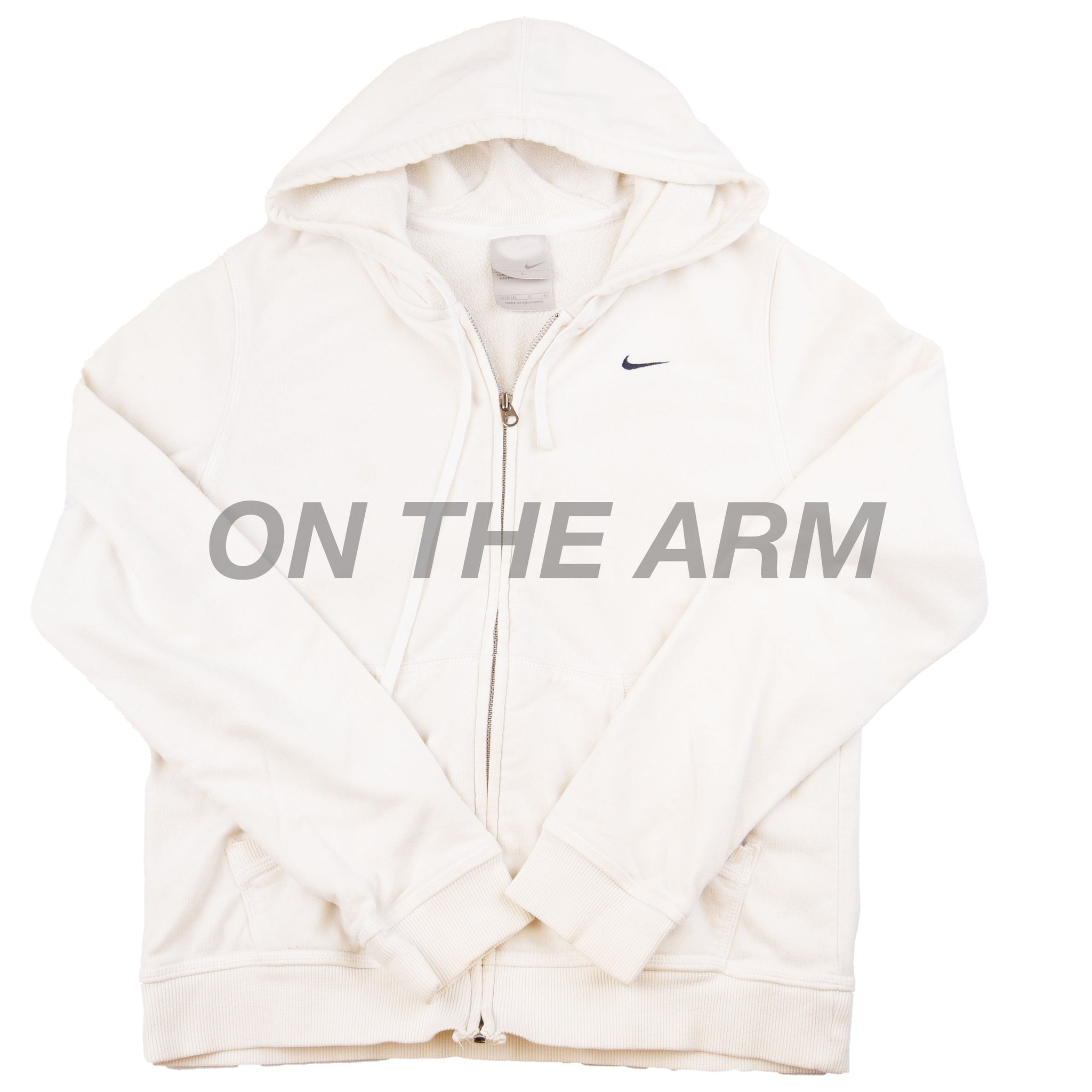 Vintage White Nike Small Swoosh Zip Up (2000's)
