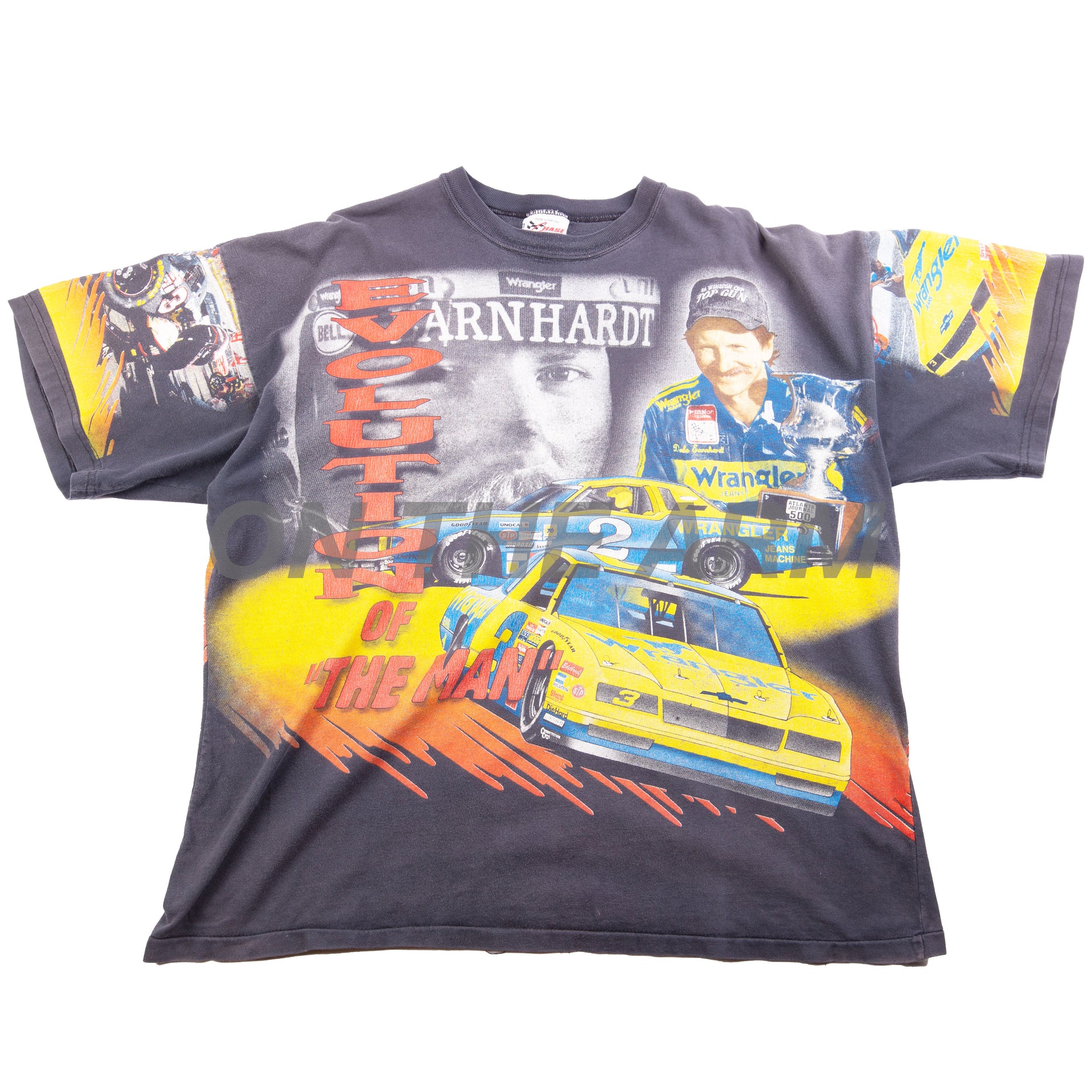 Vintage Black All Over Print Dale Earnhardt Racing Tee (1990's)
