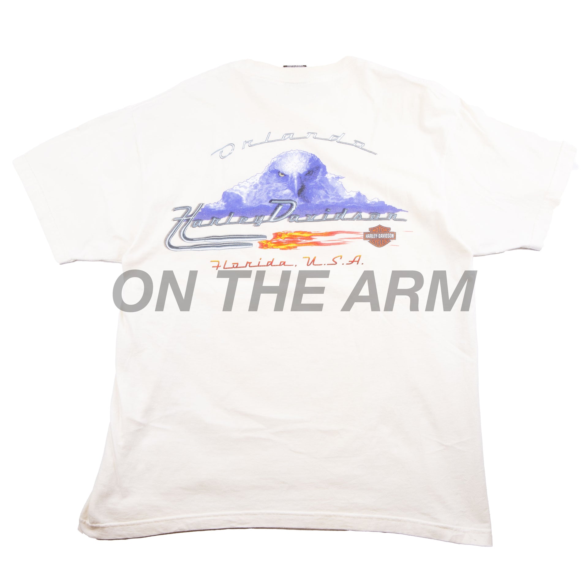 Vintage White Harley Davidson Eagle Flame Tee (2000's)