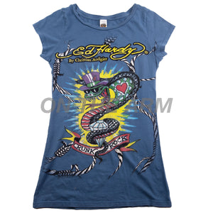 Vintage Blue Ed Hardy Shirt