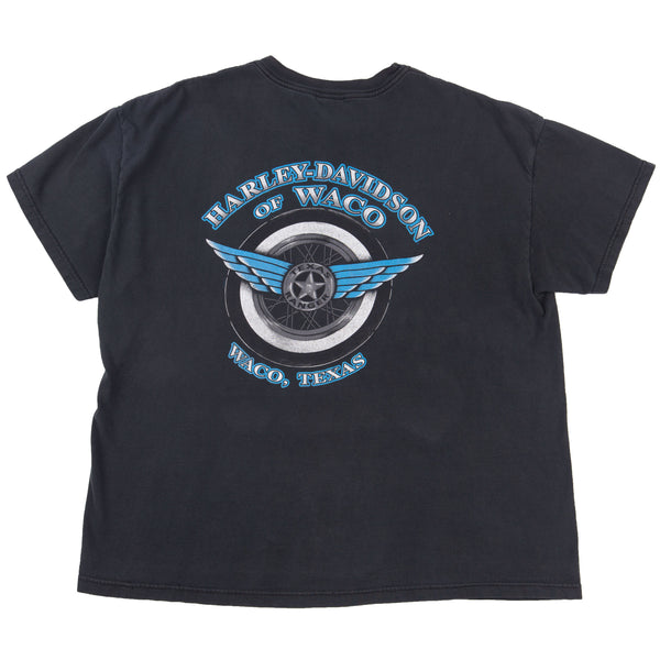 Vintage Black Harley Davidson Legendary Blue Flame Tee (2000's)