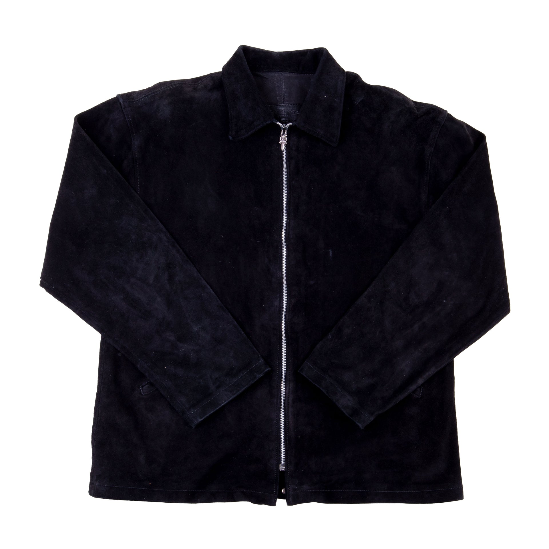 Chrome Hearts Black Suede Fleur Zip Up Jacket PRE-OWNED