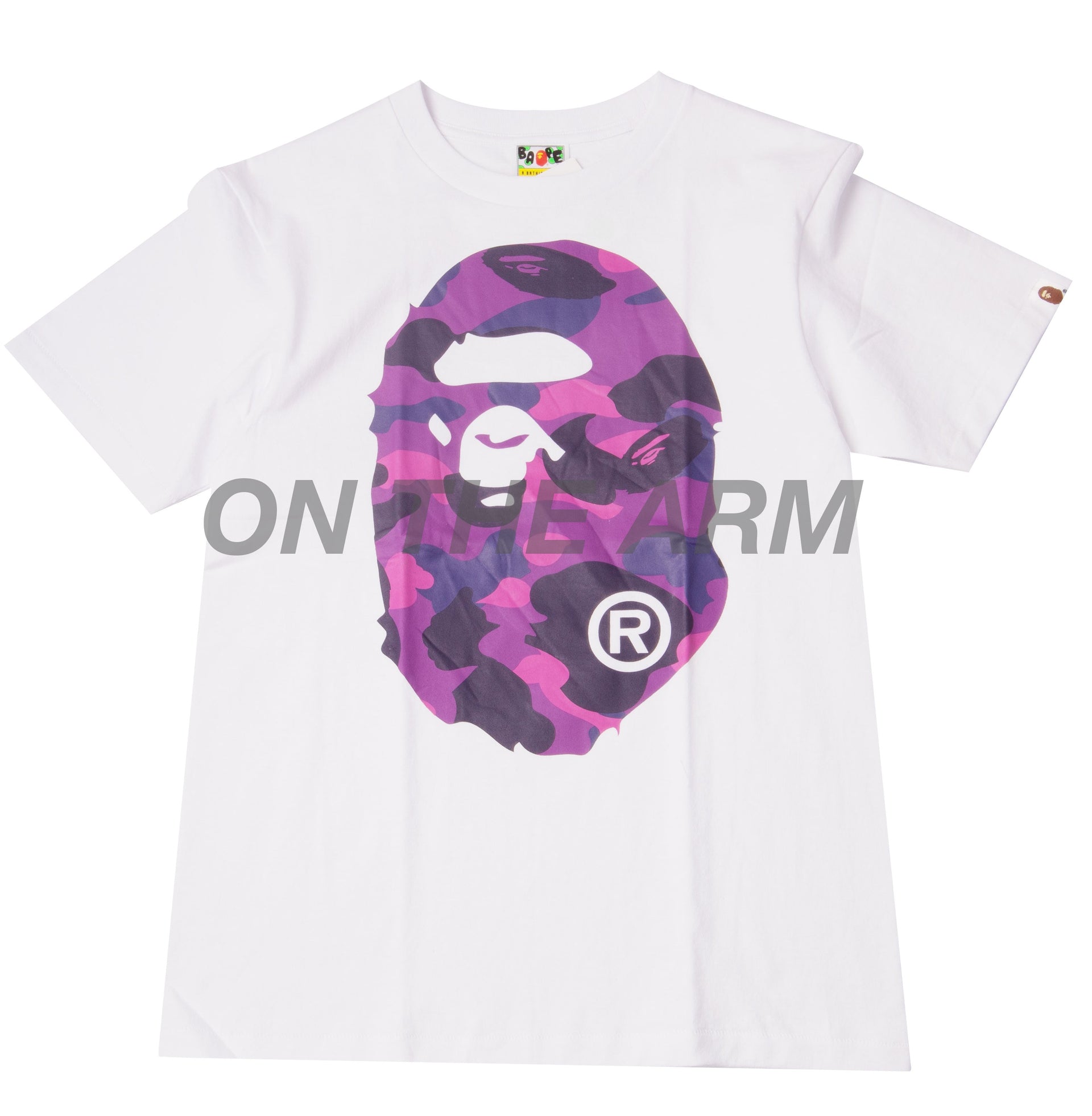 Bape White/Purple Color Camo Big Ape Head Tee PRE-OWNED