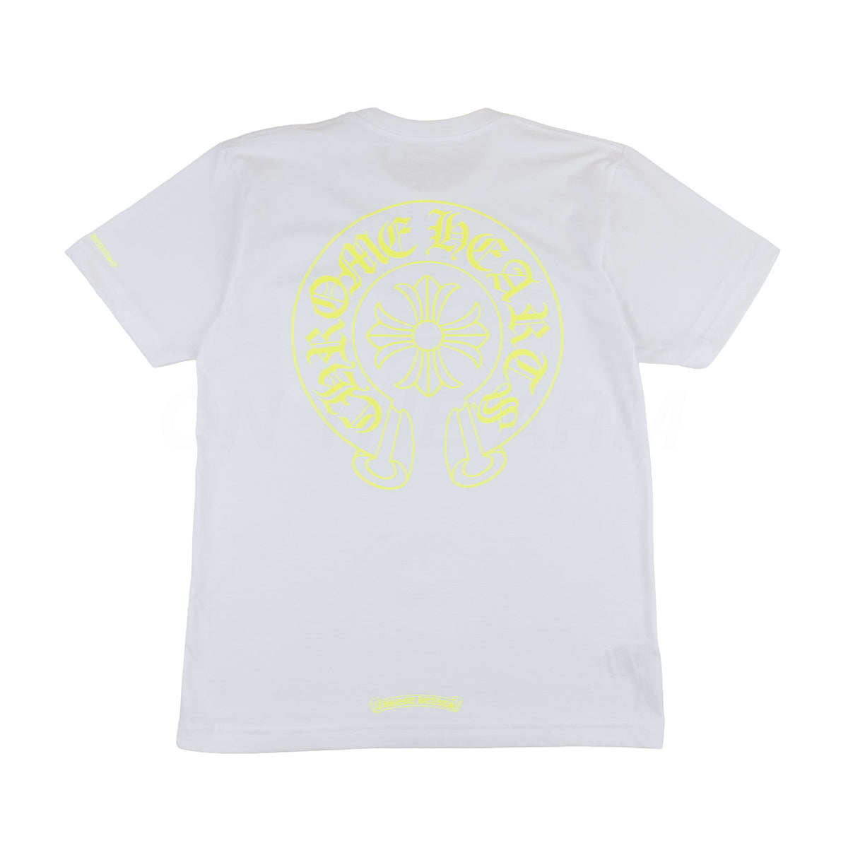 Chrome Hearts White/Neon Lime Horseshoe Pocket Tee