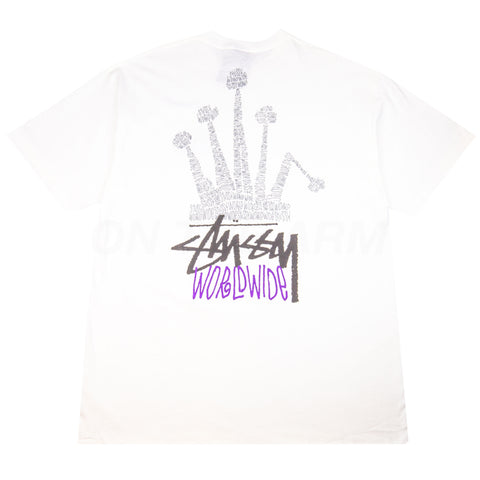 Stussy White Crown Worldwide Tee PRE-OWNED