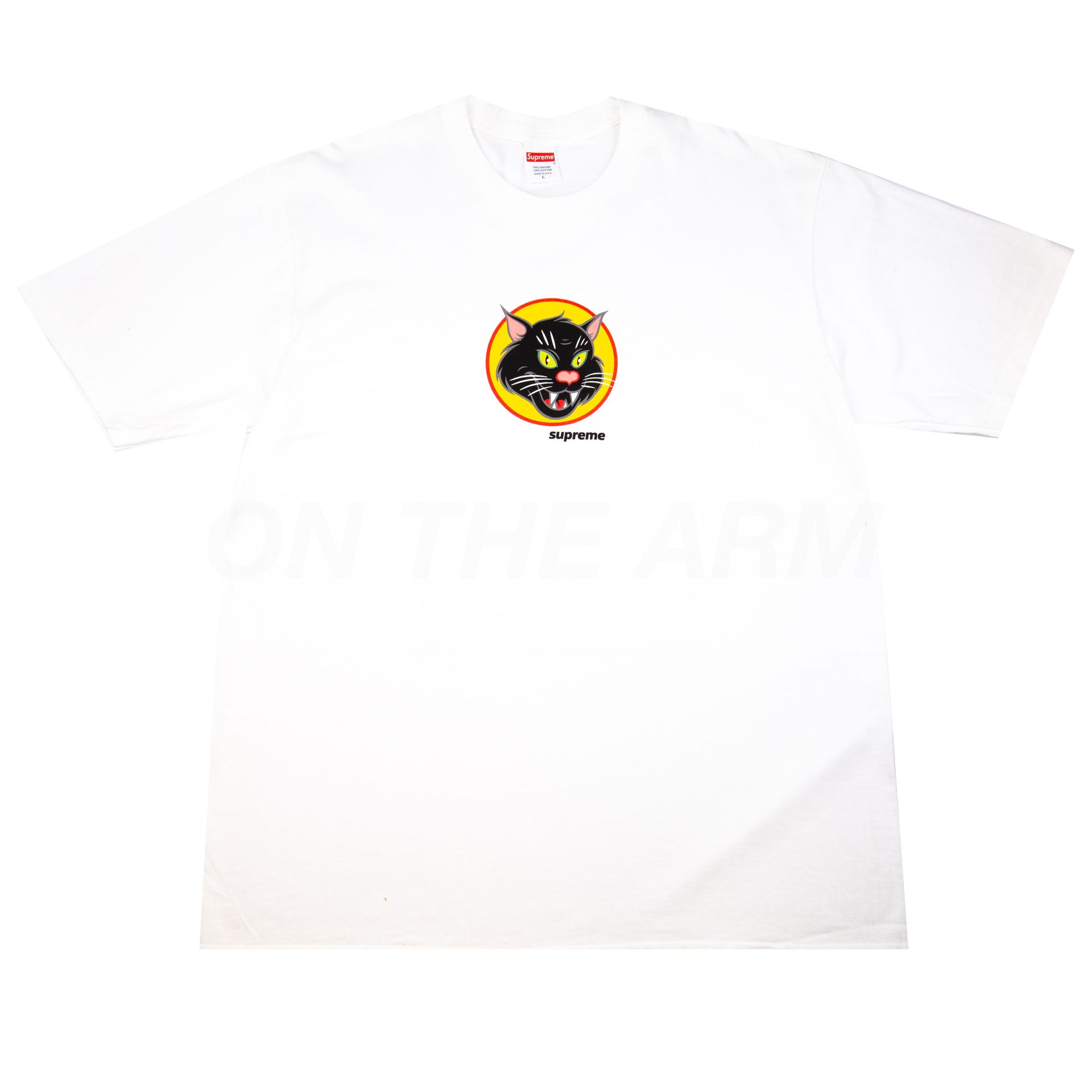 Supreme White Black Cat Tee