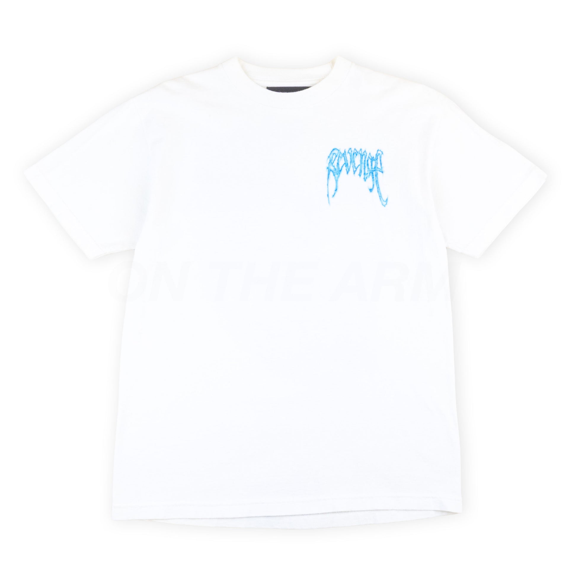 Revenge White/Blue Skull Flame Tee PRE-OWNED