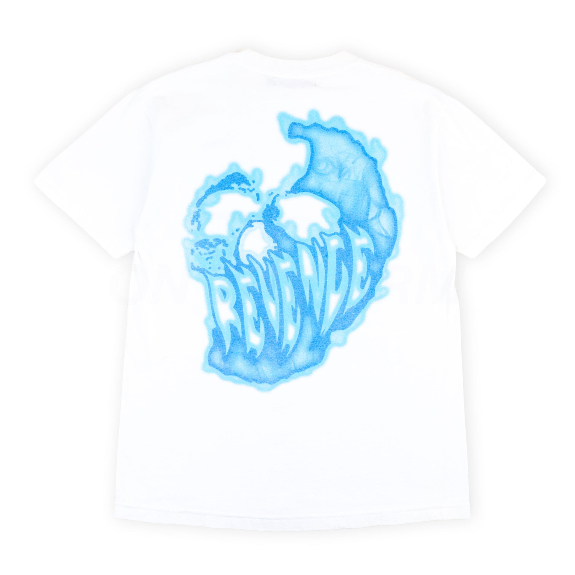 Revenge White/Blue Skull Flame Tee PRE-OWNED