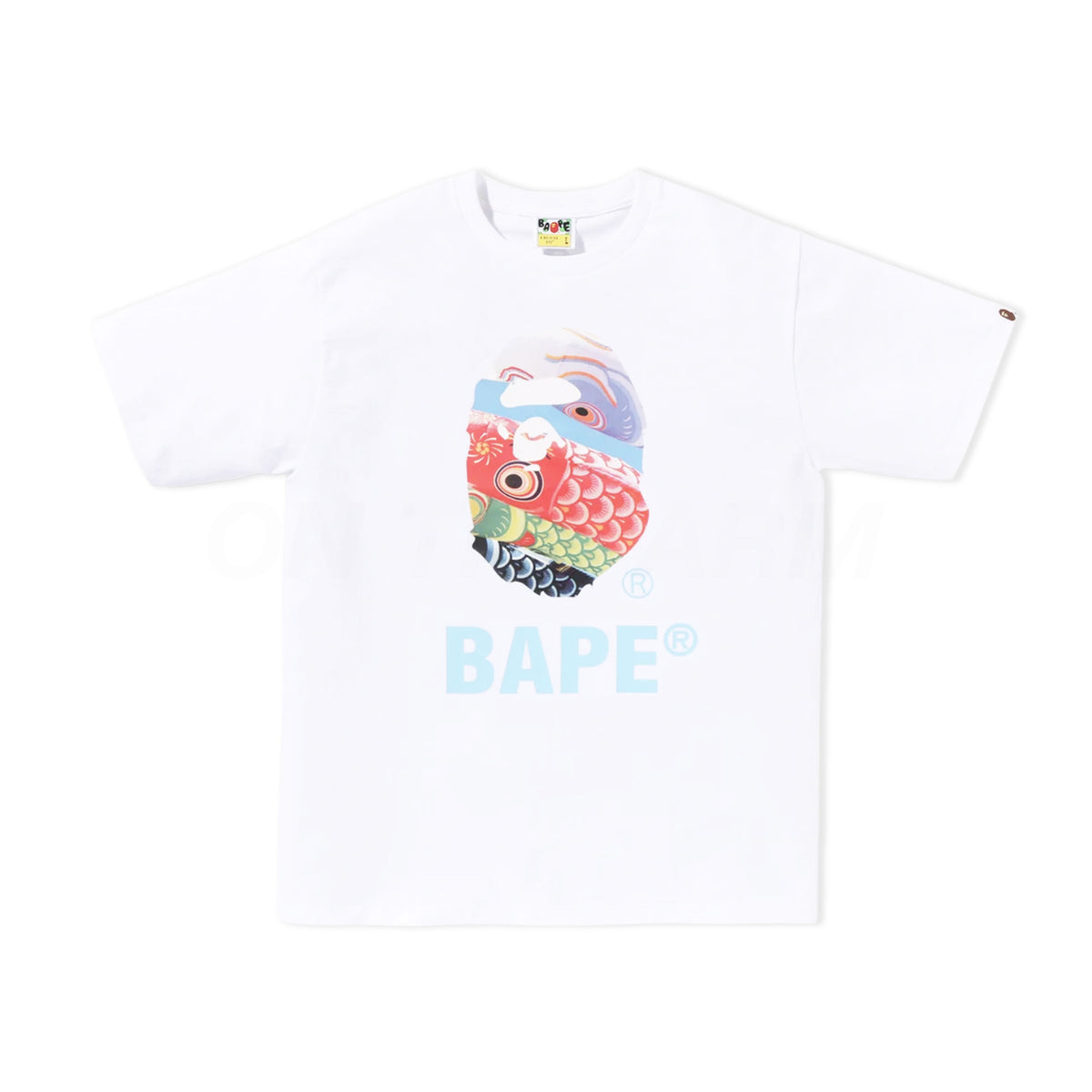 Bape White Carp Streamer Photo Ape Head Tee