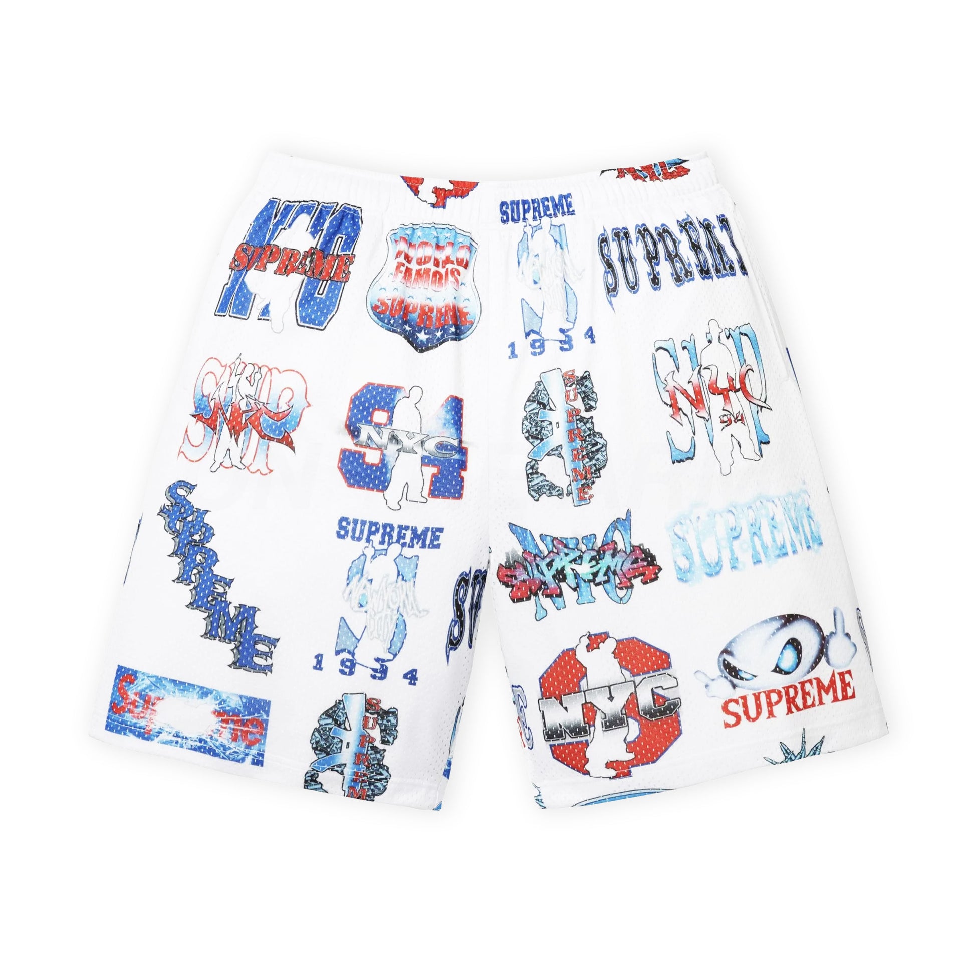 Supreme White Art Dealer Flash Mesh Shorts