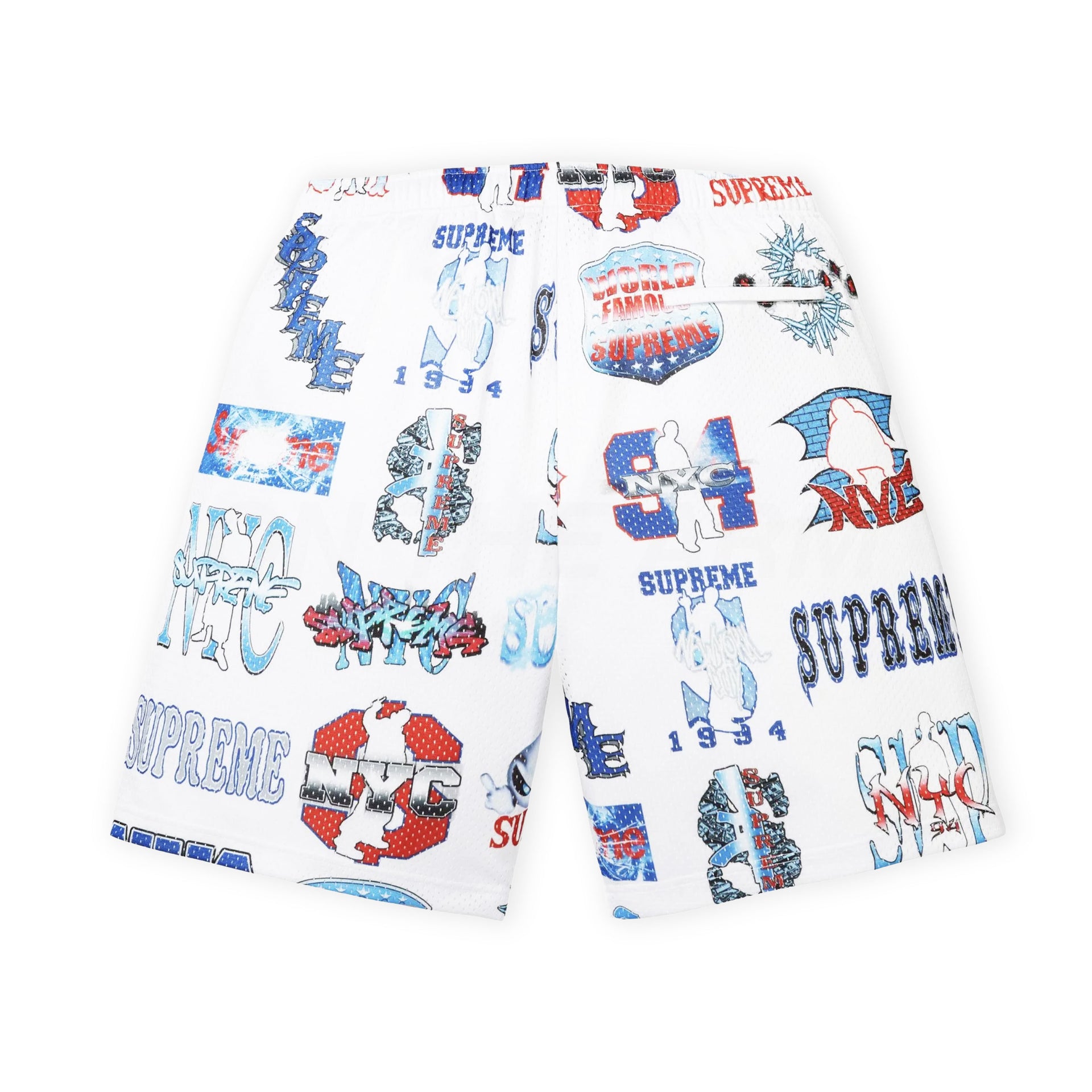 Supreme White Art Dealer Flash Mesh Shorts