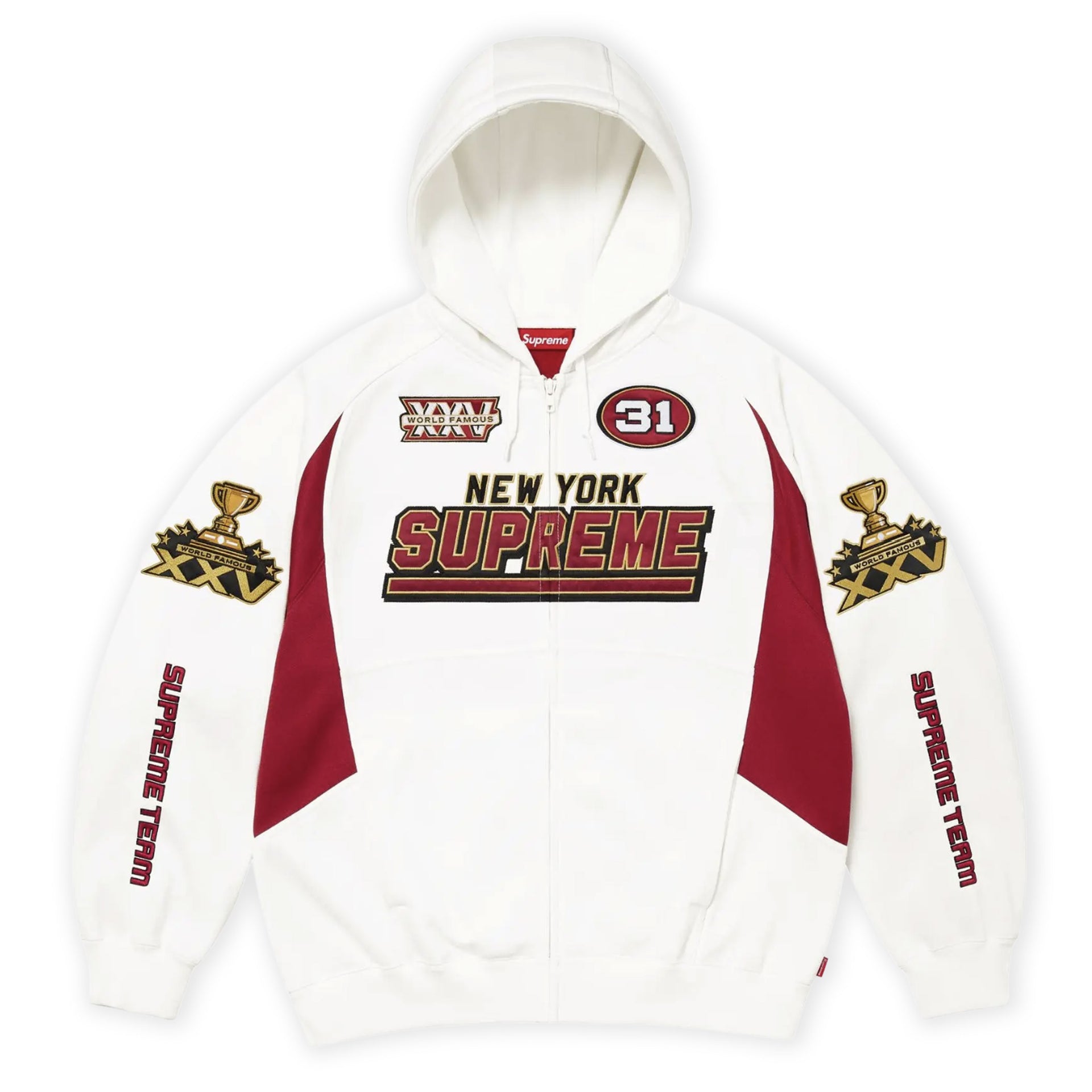 Supreme White Football Zip Up