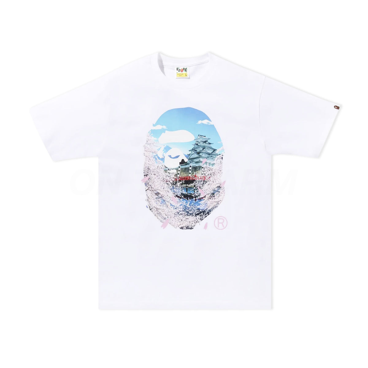 Bape White Japan Sakura Photo Ape Head Tee