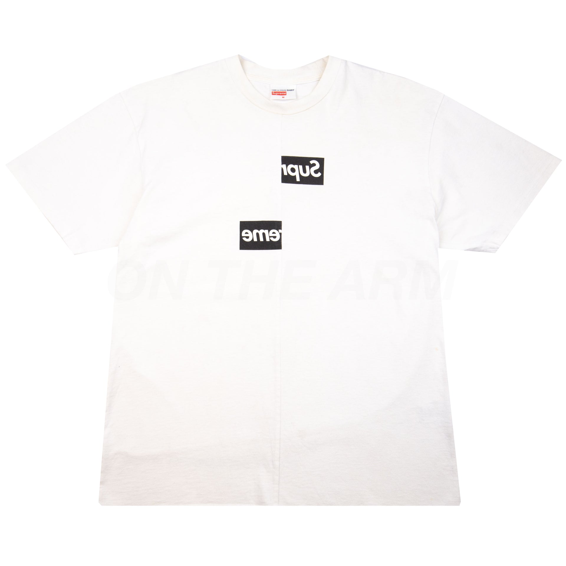 Supreme White CDG Split Box Logo Tee PRE-OWNED