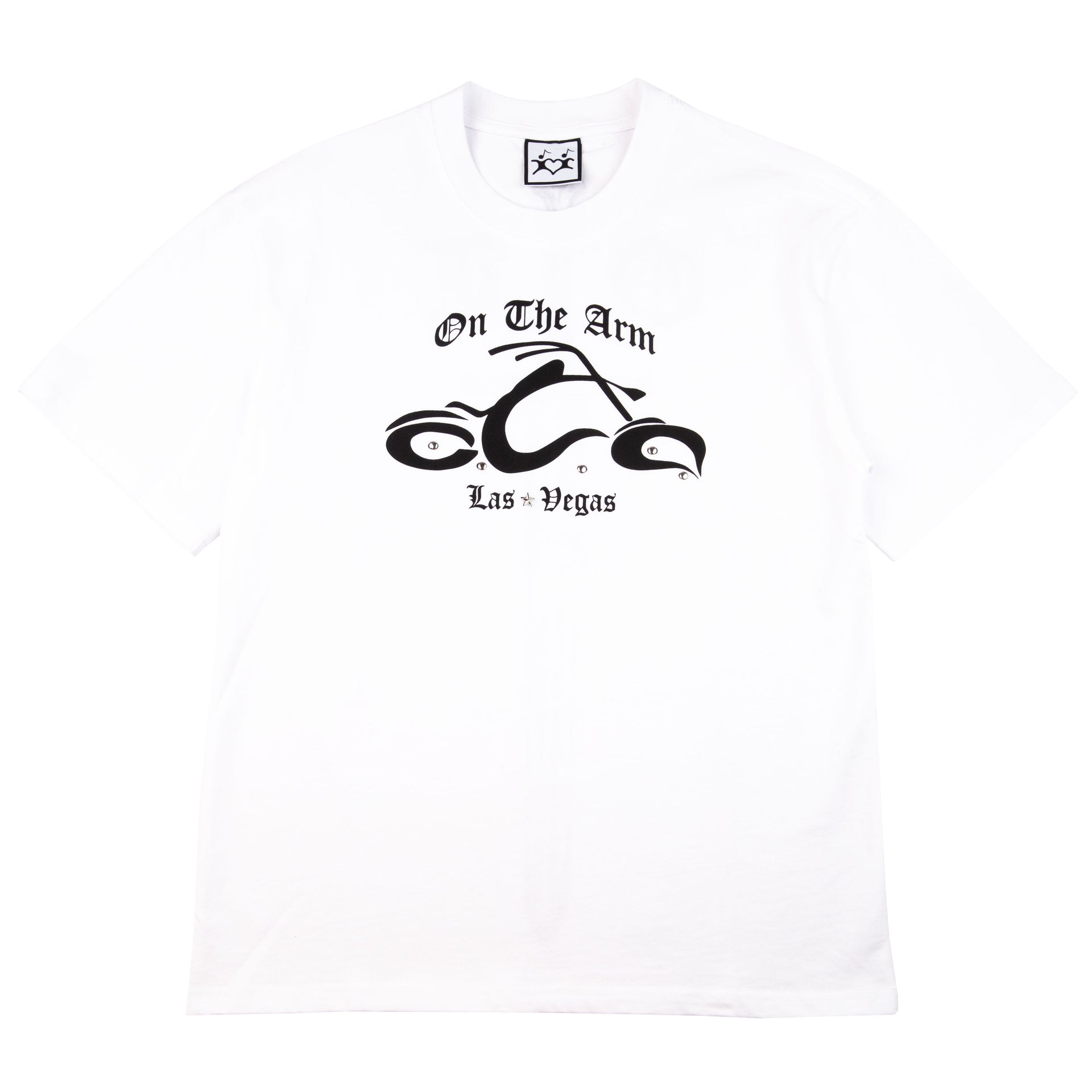 OTA White Studded Biker Tee