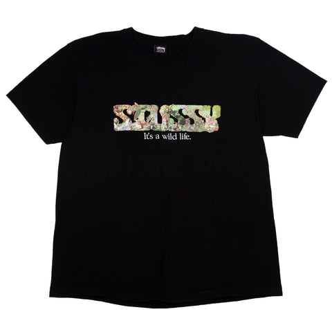 Stussy Black Wild Life Tee PRE-OWNED
