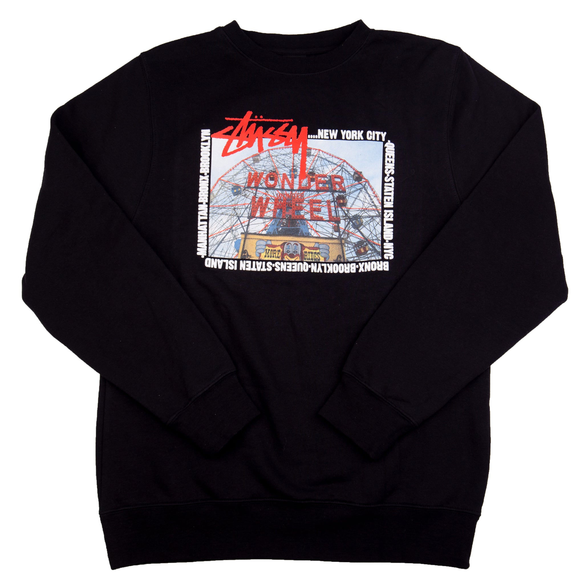 Stussy Black NYC Wonder Wheel Crew