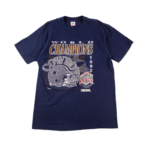 Vintage Navy Trench Cowboys World Champions Tee (1992)