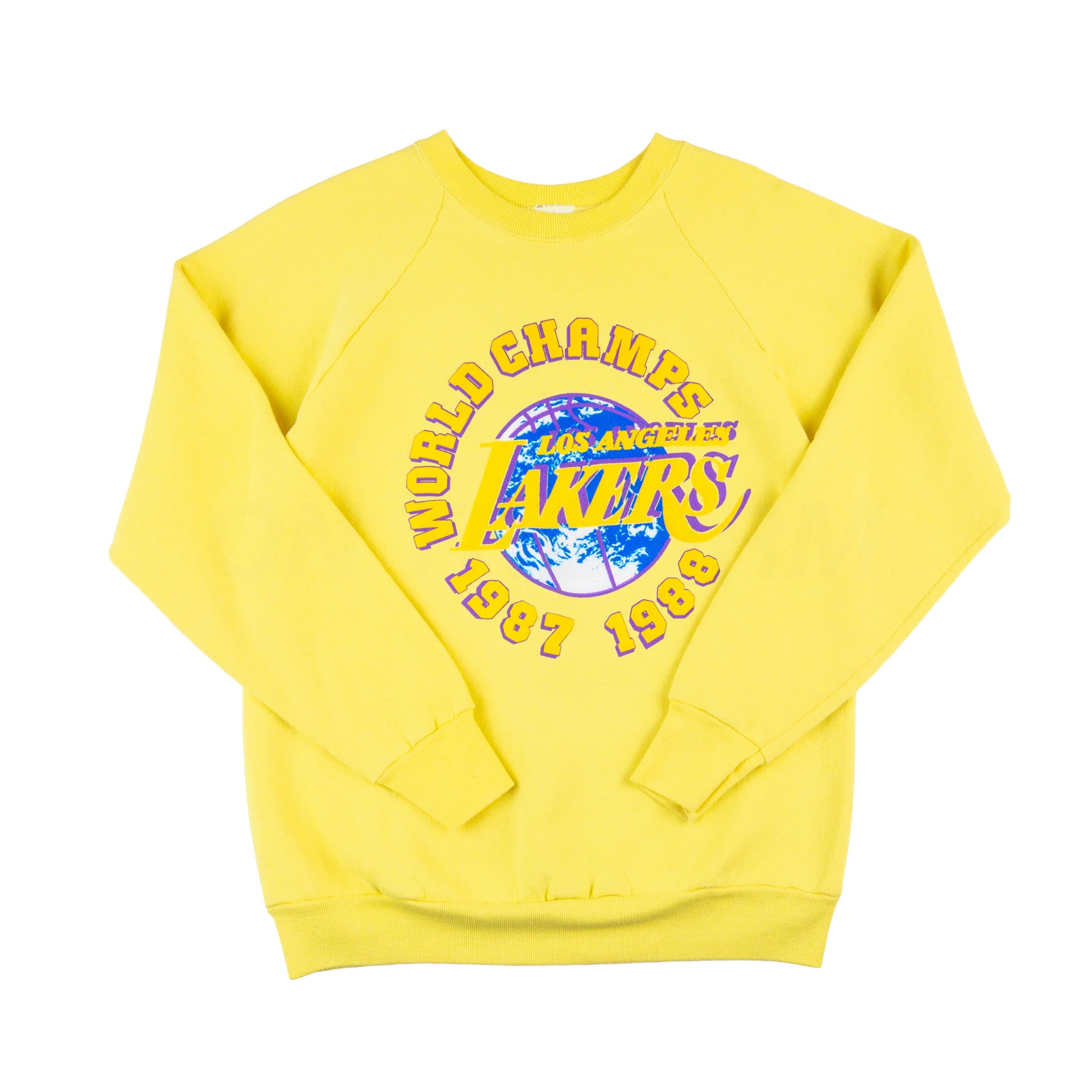 Vintage Yellow Lakers Back To Back Champs Crew (1980's)