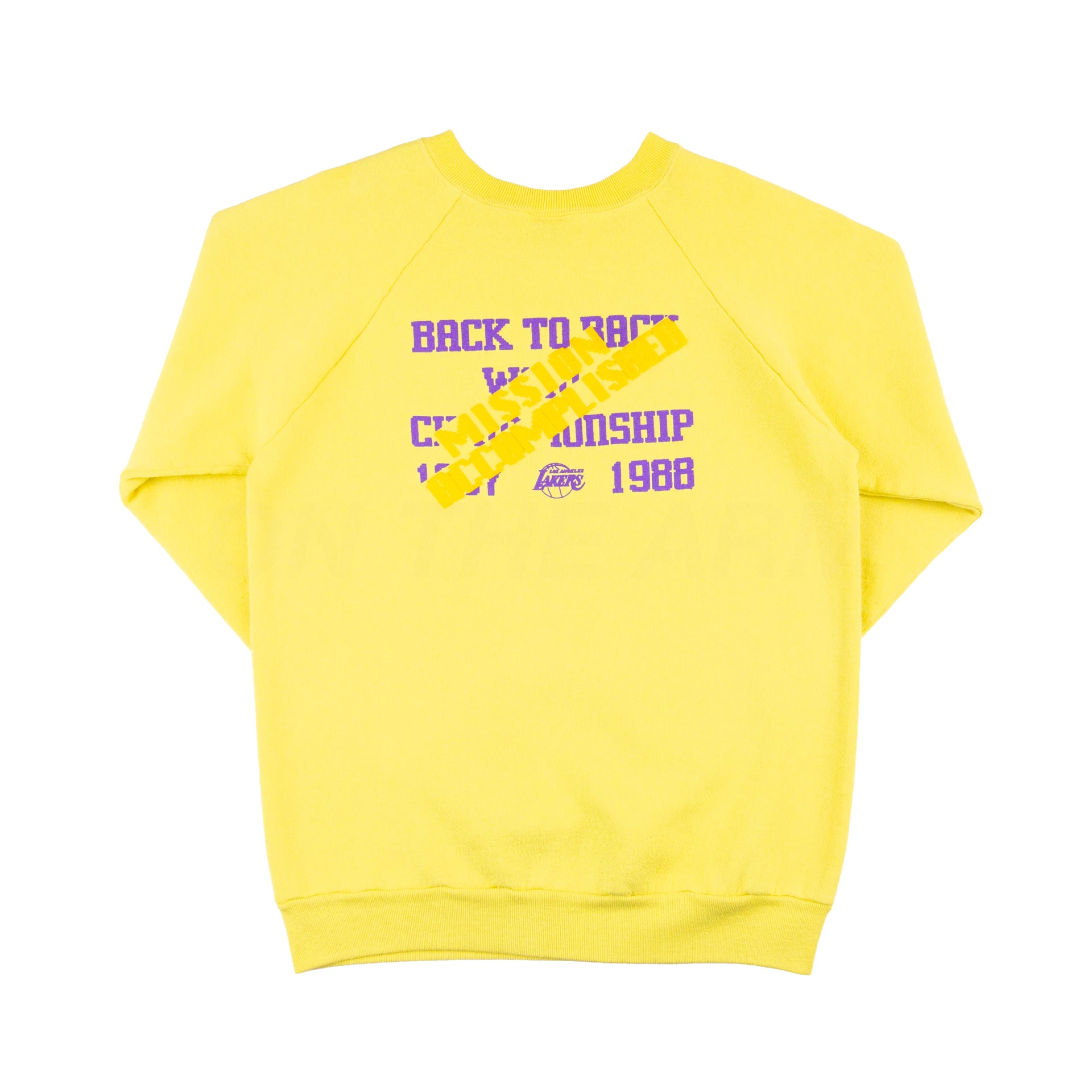 Vintage Yellow Lakers Back To Back Champs Crew (1980's)