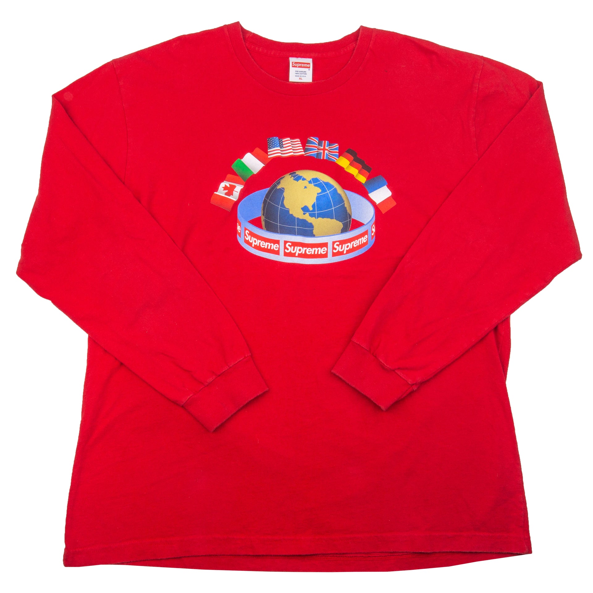 Supreme Red Worldwide L/S PRE-OWNED