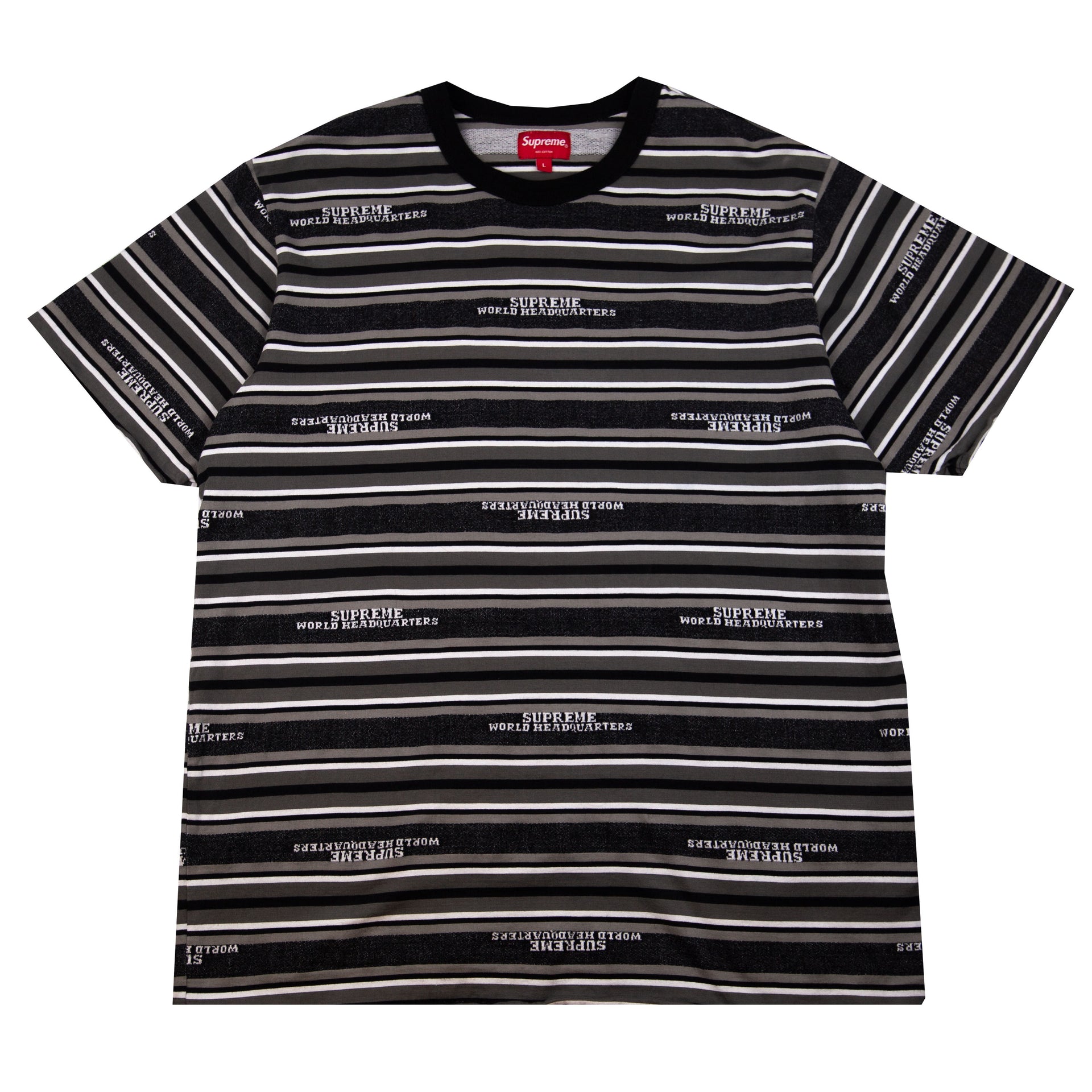 Supreme Striped World Headquarters Tee PRE-OWNED