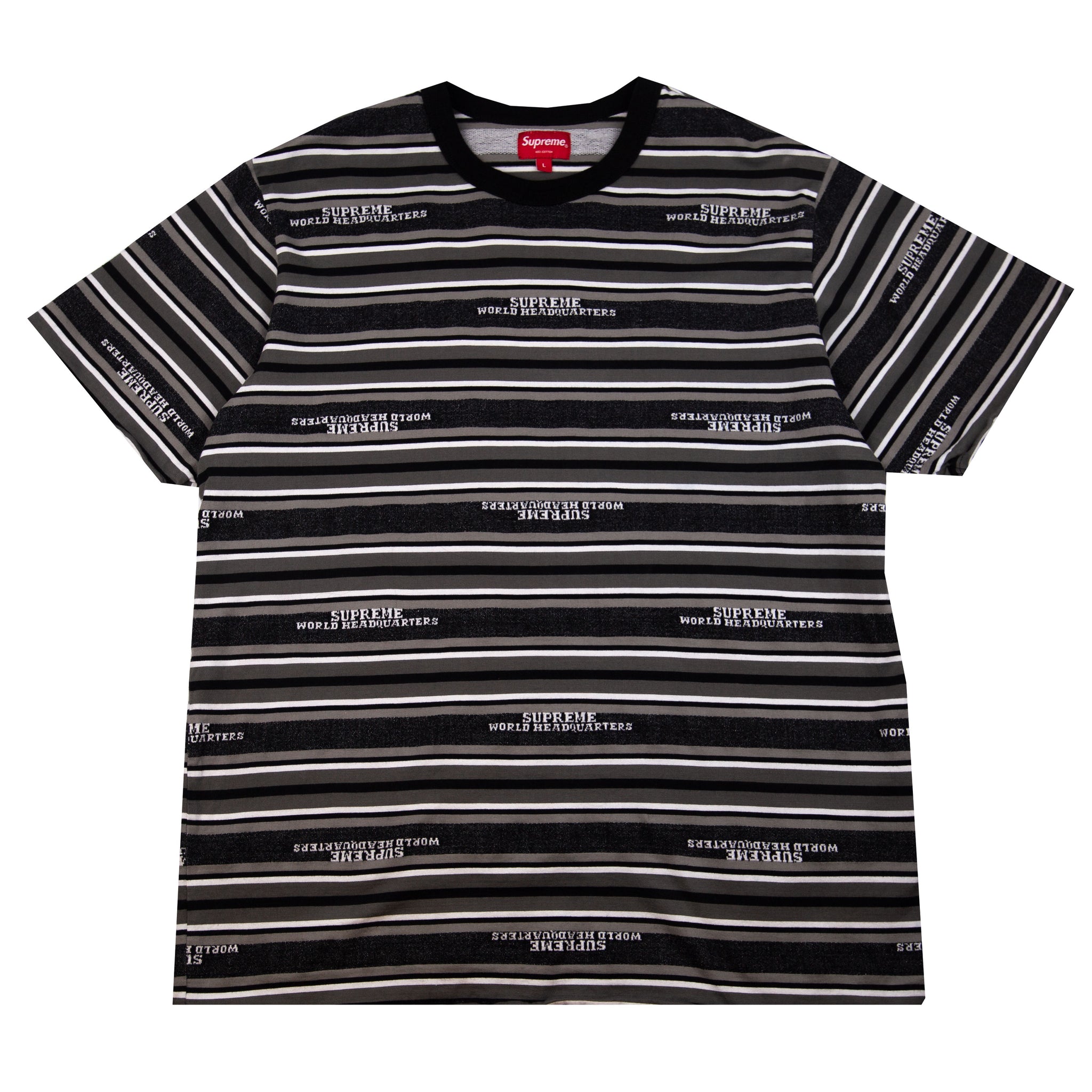 Supreme Striped World Headquarters Tee PRE-OWNED