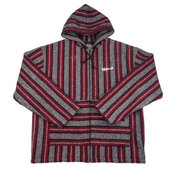 Supreme Grey/Red Baja Zip Up Sweater