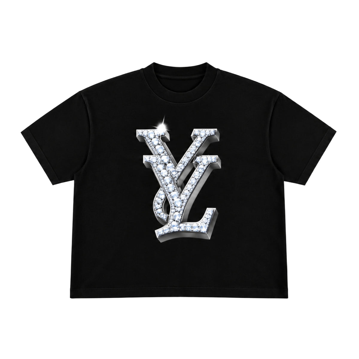 Playboi Carti Black YVL Crystal Logo Tee