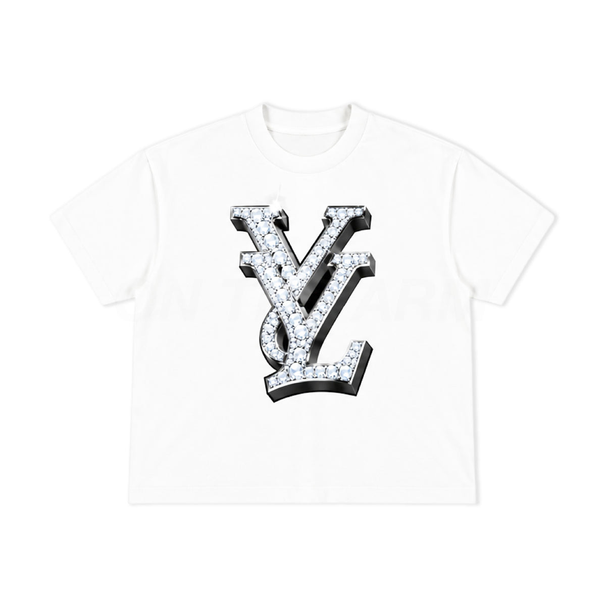 Playboi Carti White YVL Crystal Logo Tee