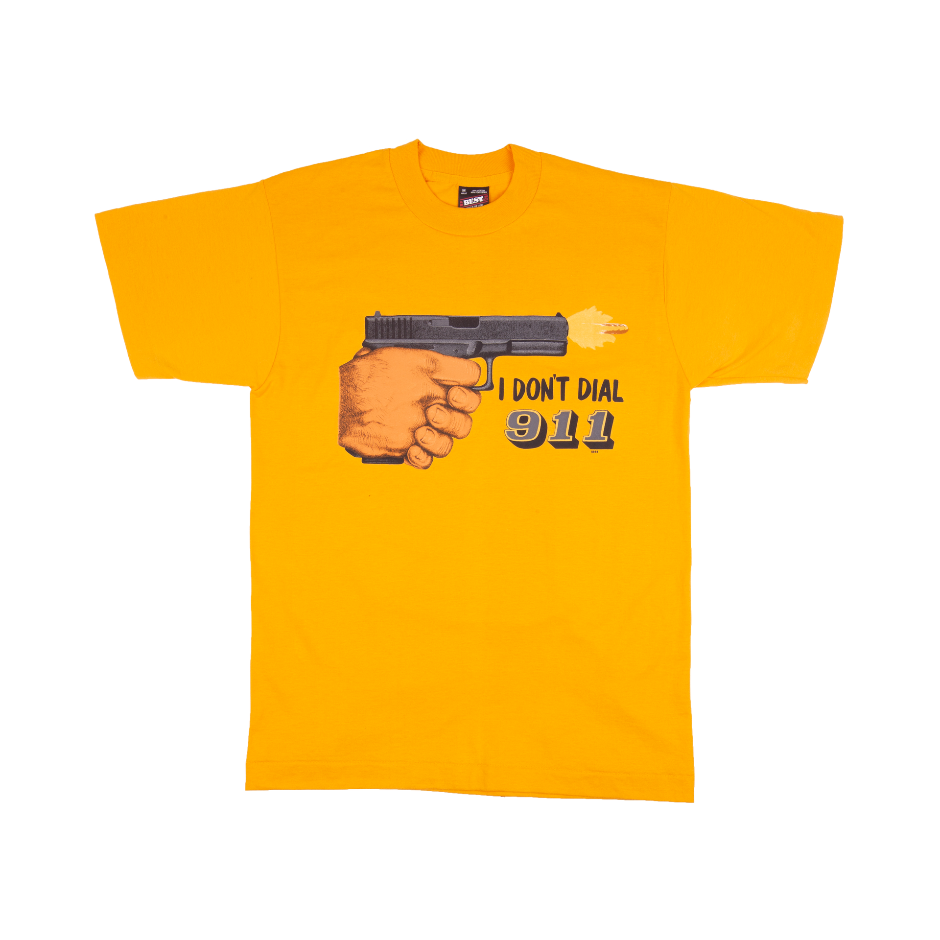 Vintage Mustard I Don't Dial 911 Tee
