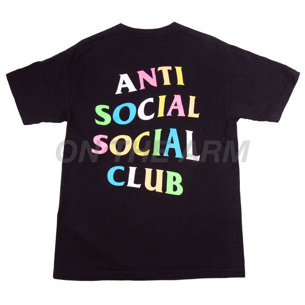 Anti Social Social Club Black Rainbow Tee USED